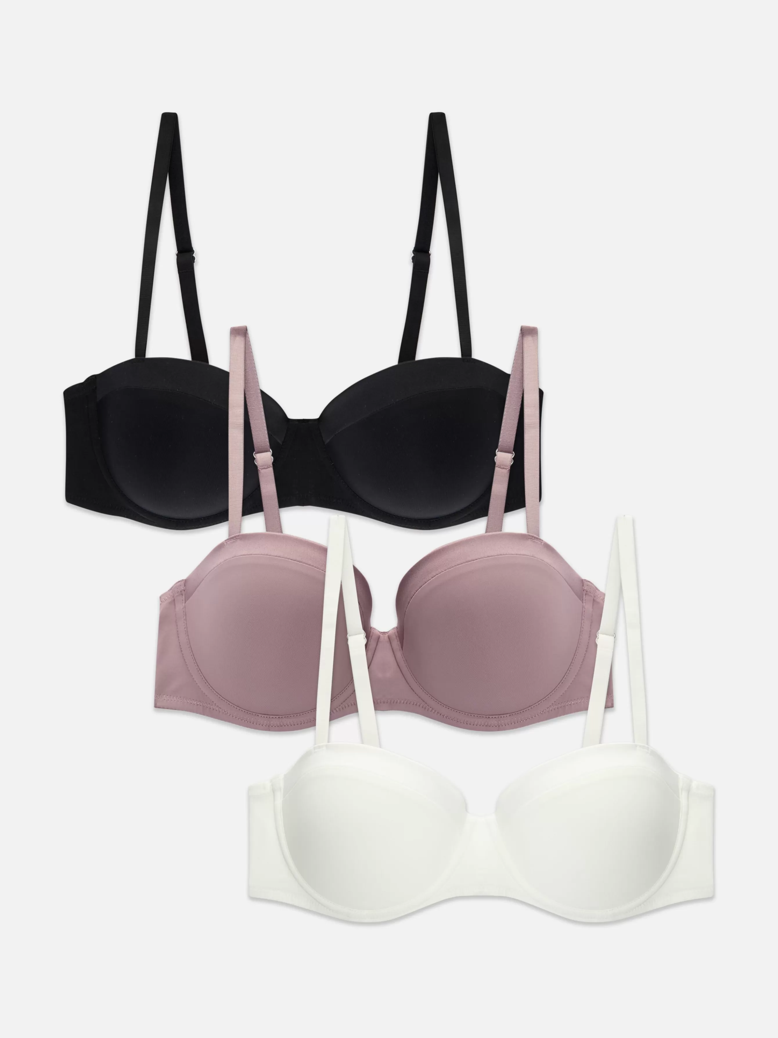 Store Primark Lot De 3 Soutiens-gorge à Balconnet En Satin Noir