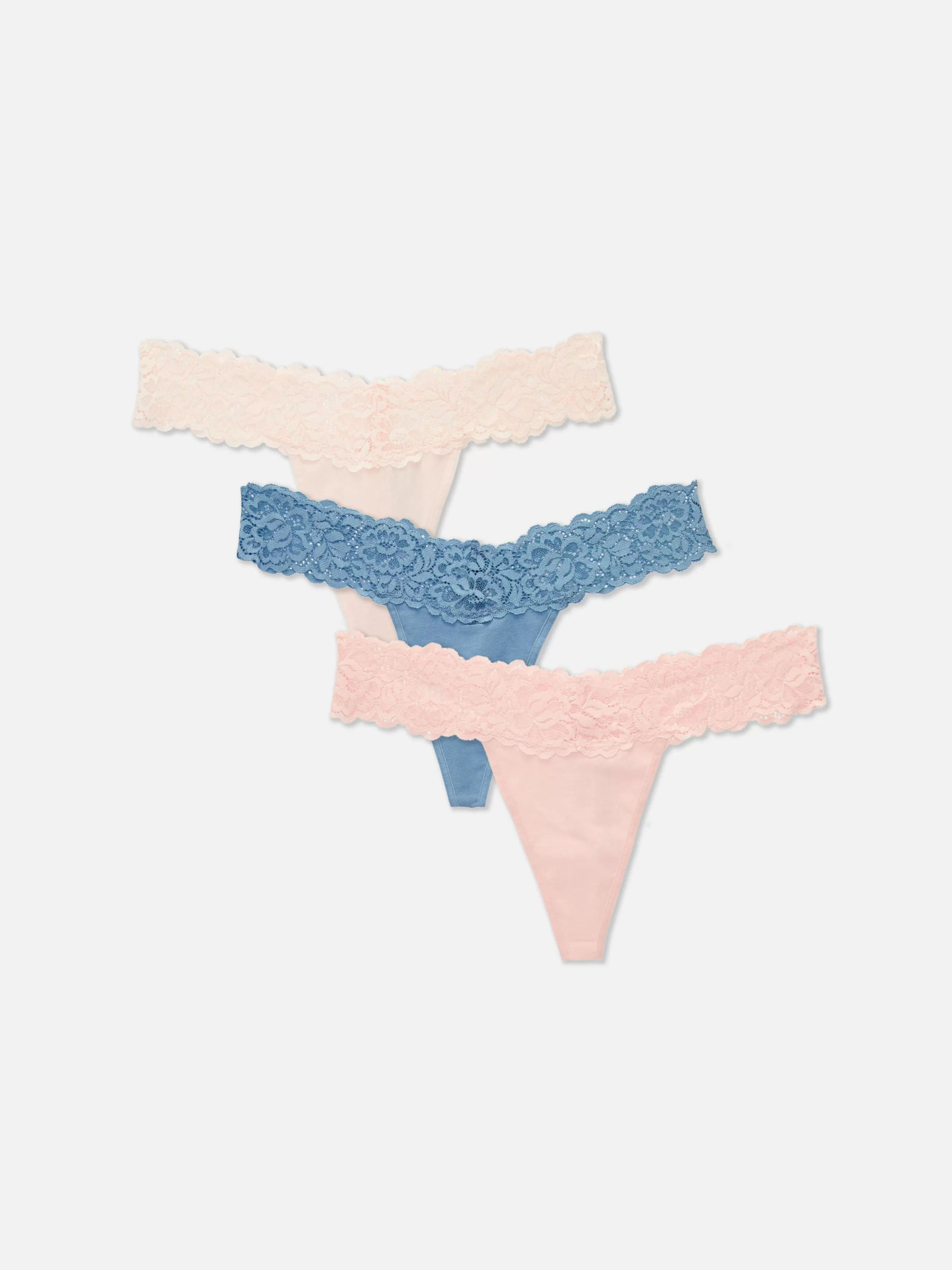 Store Primark Lot De 3 Strings Bandeau En Dentelle Rose