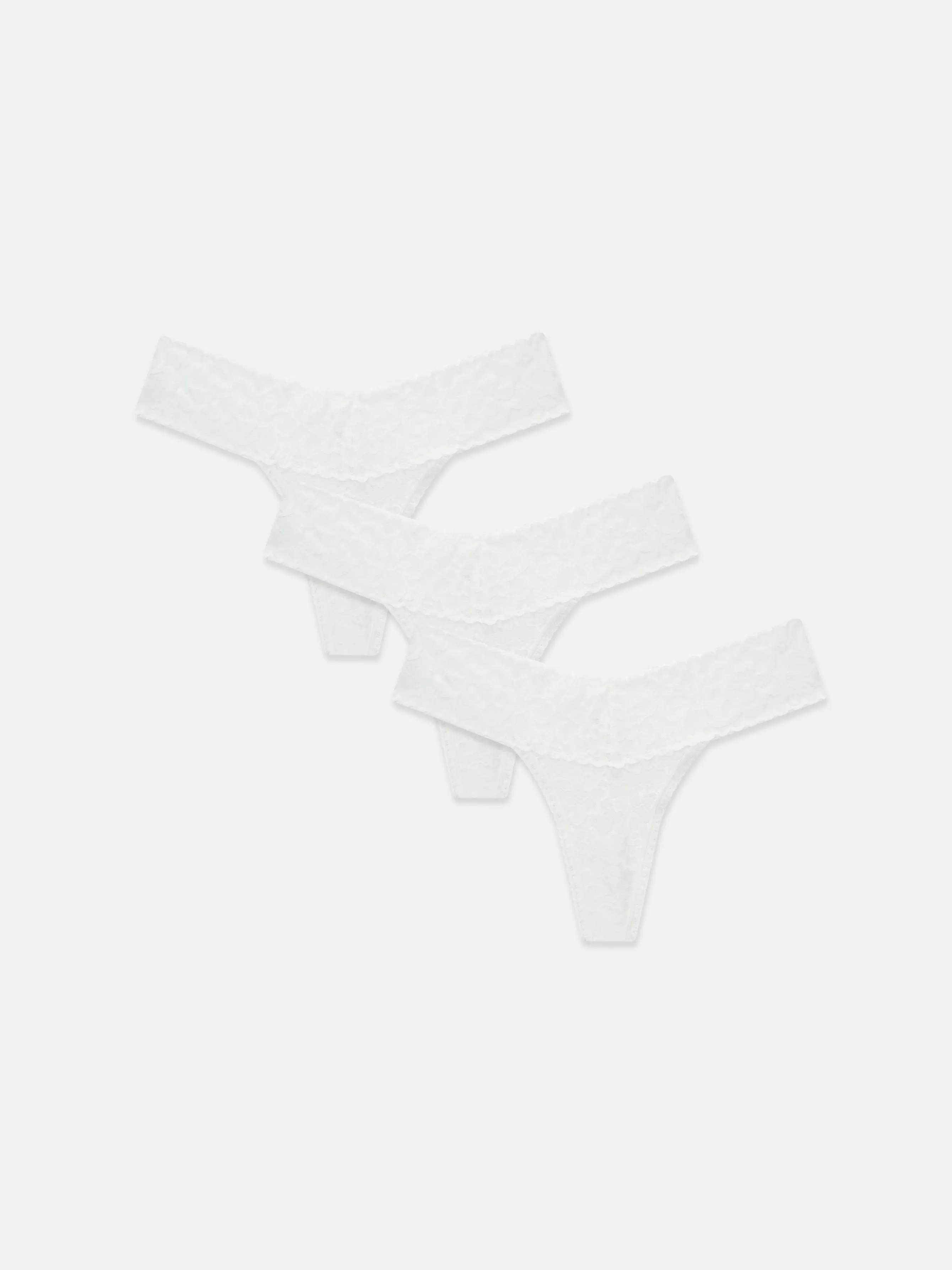 Store Primark Lot De 3 Strings Bandeau En Dentelle Blanc