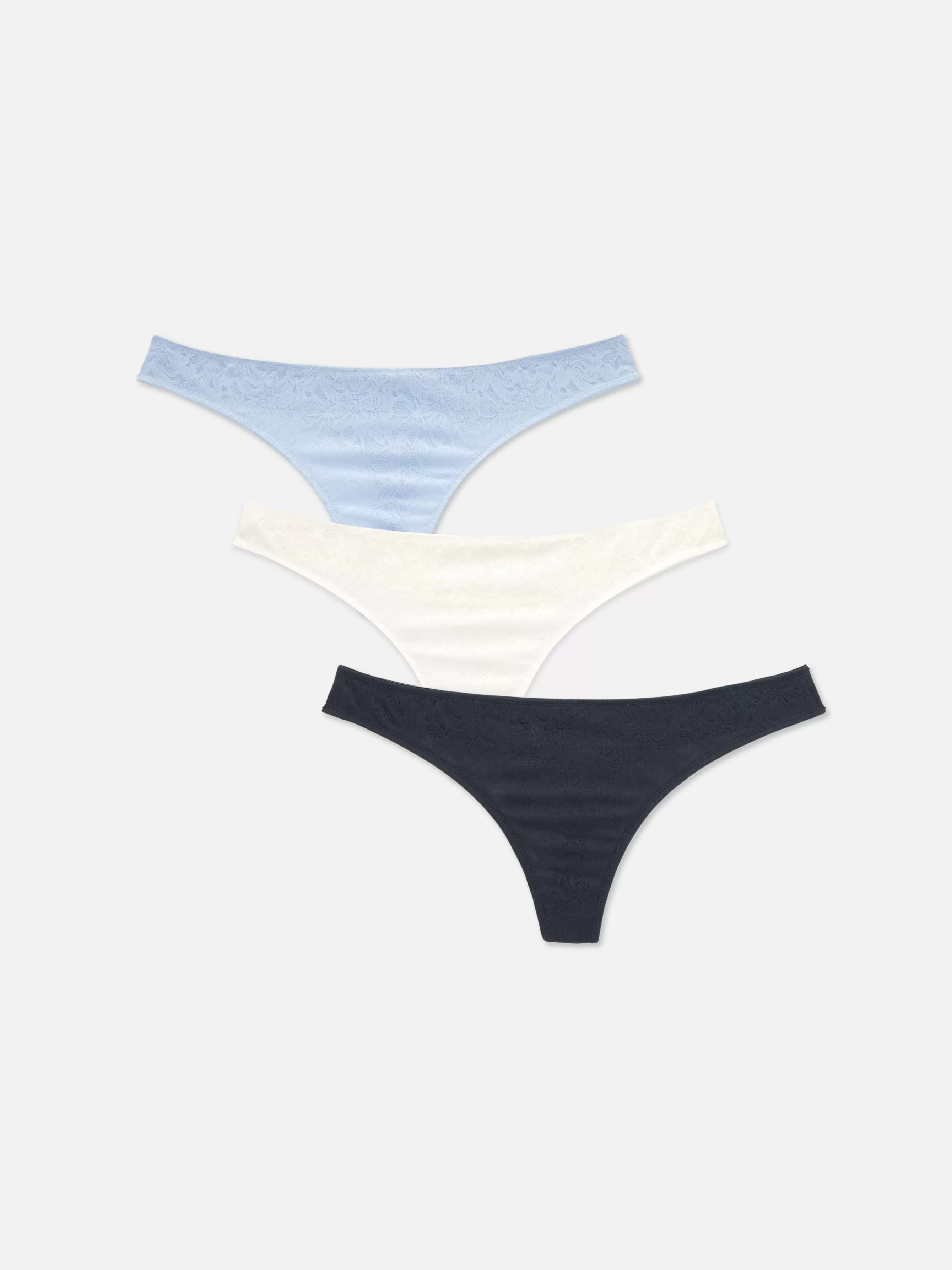 Hot Primark Lot De 3 Strings En Dentelle Bleu marine