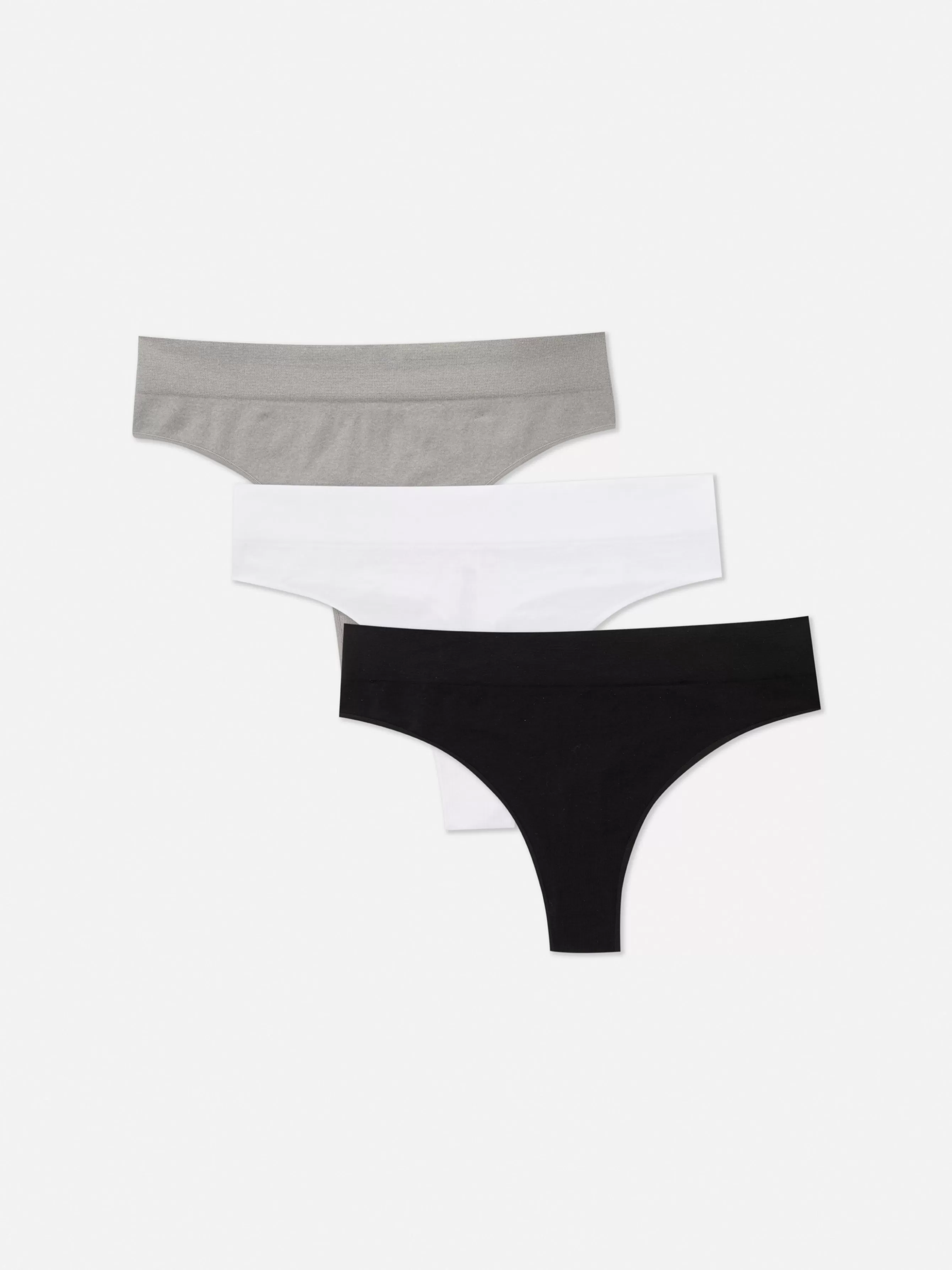 Hot Primark Lot De 3 Strings Sans Couture Noir/Blanc