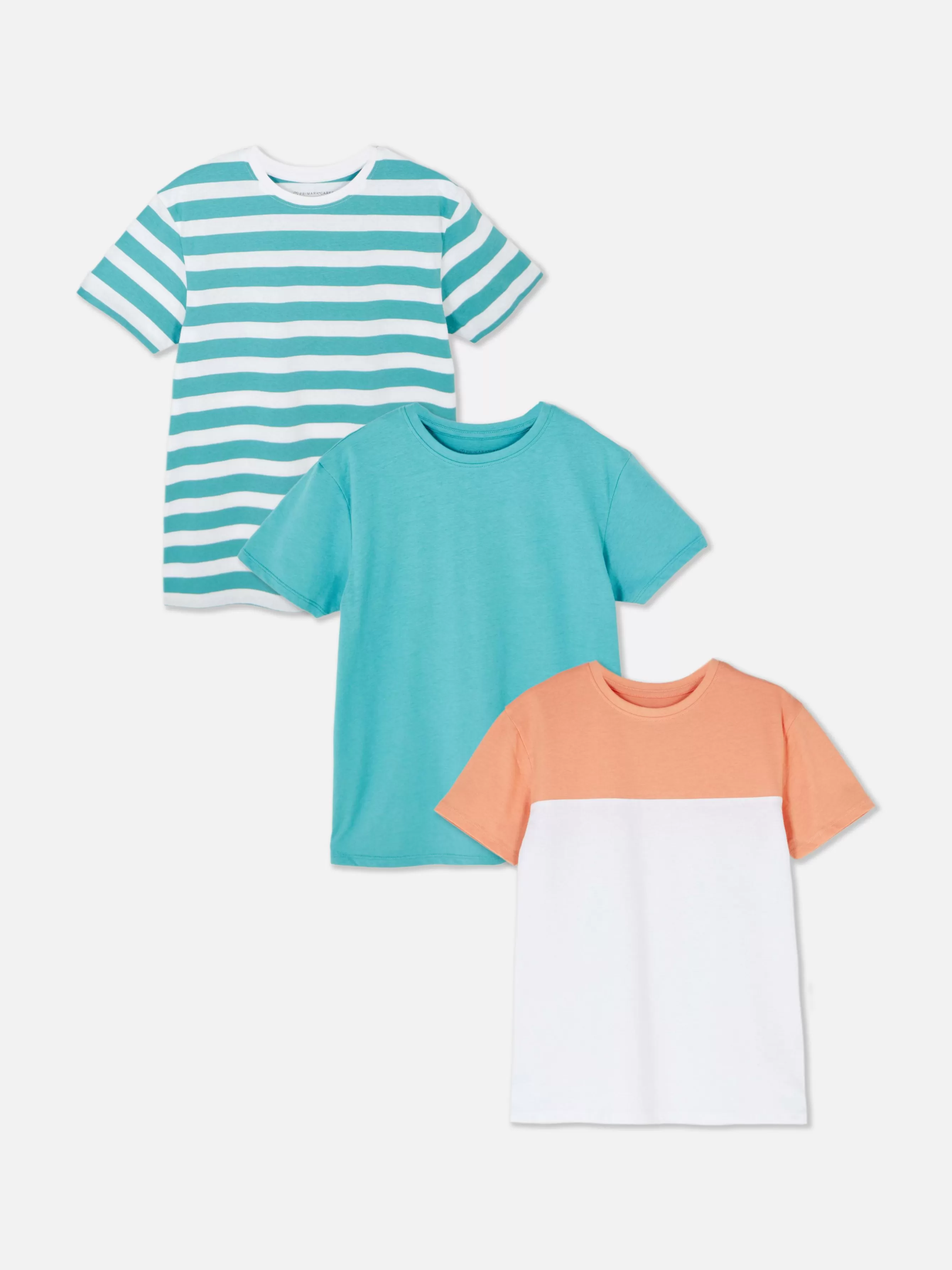 Fashion Primark Lot De 3 T-shirts à Imprimés Variés Corail