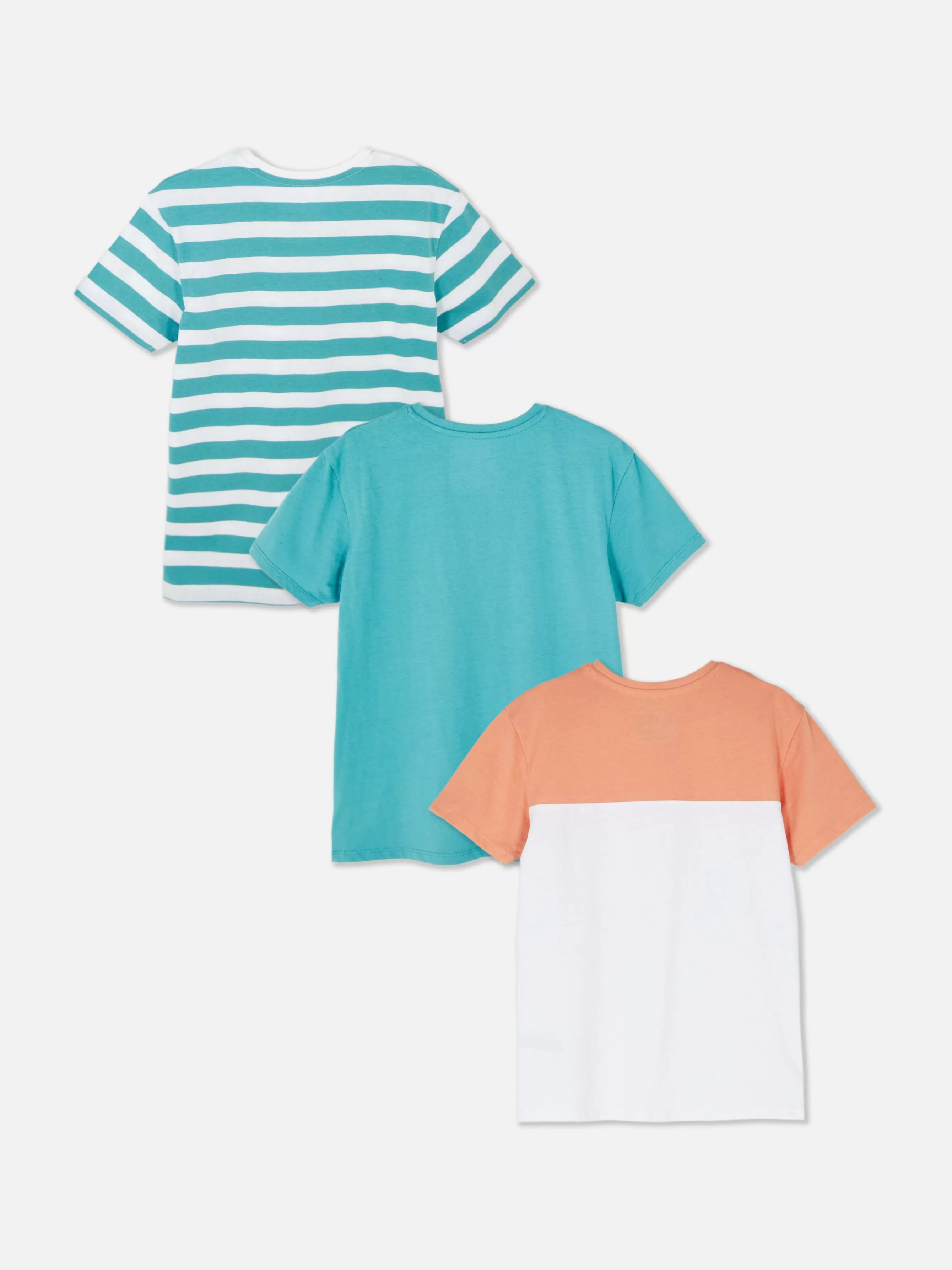 Fashion Primark Lot De 3 T-shirts à Imprimés Variés Corail