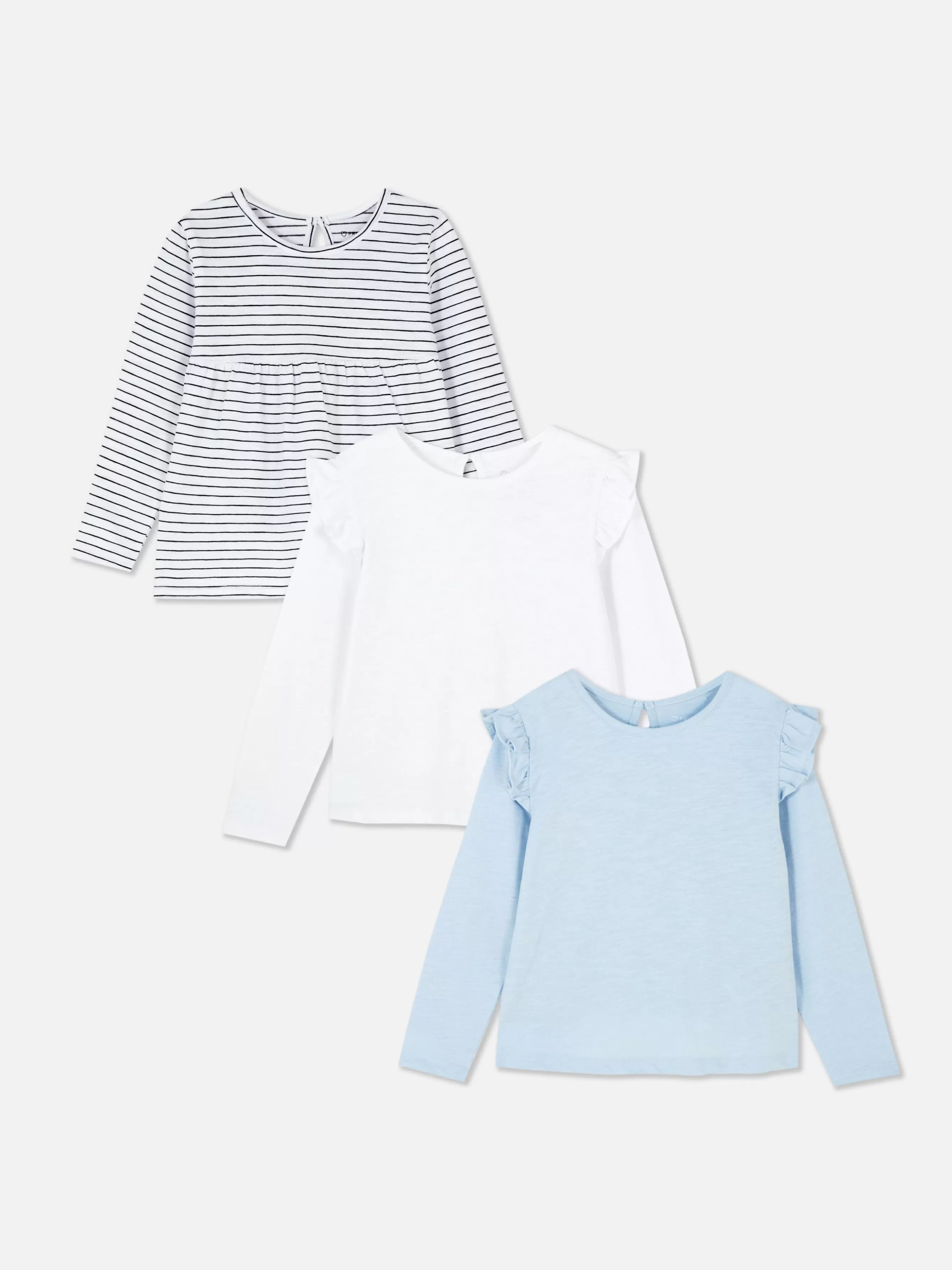 Shop Primark Lot De 3 T-shirts à Manches Longues Multicolore