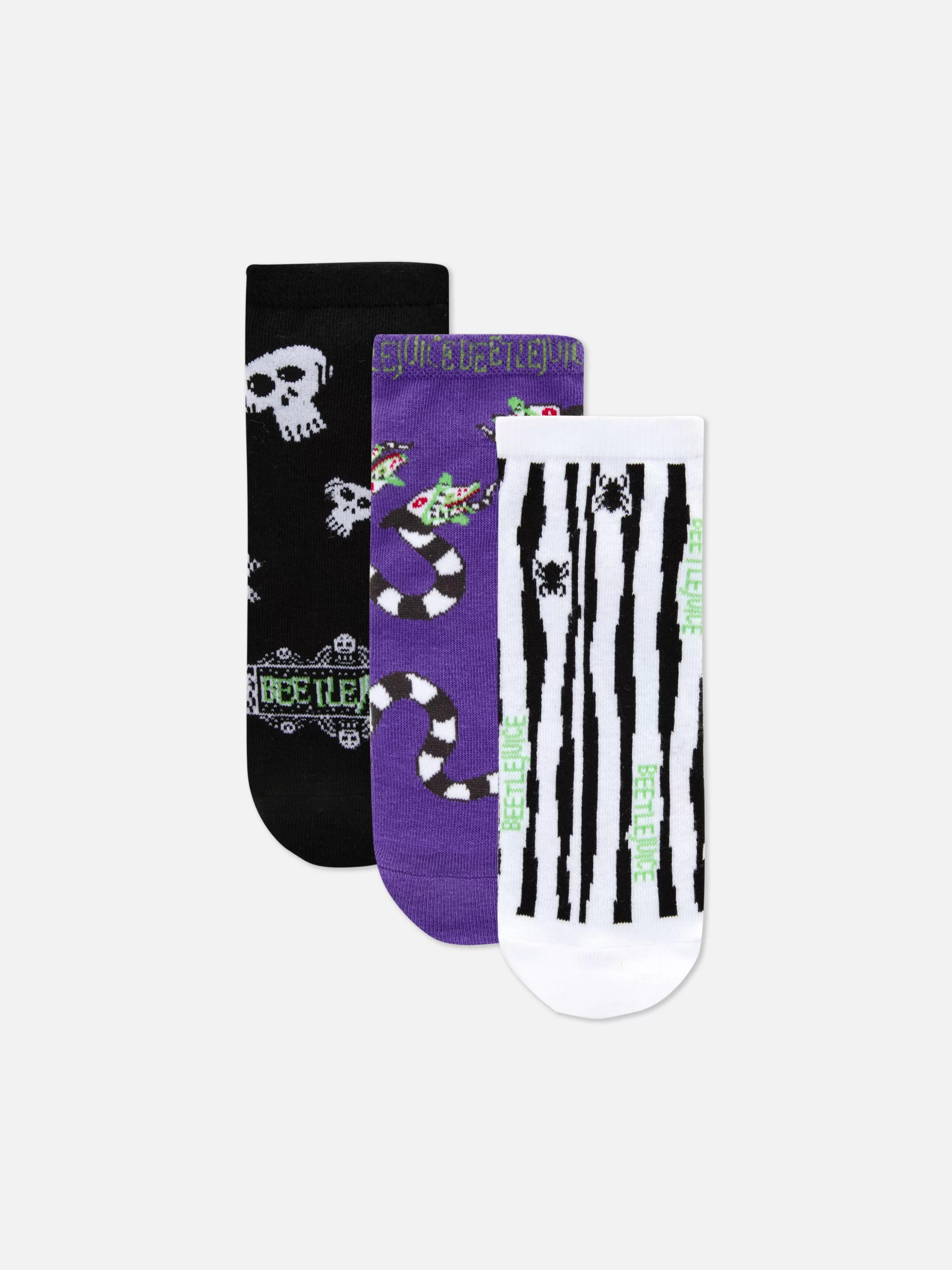 Best Primark Lot De 3 paires De Chaussettes Basses Beetlejuice Violet