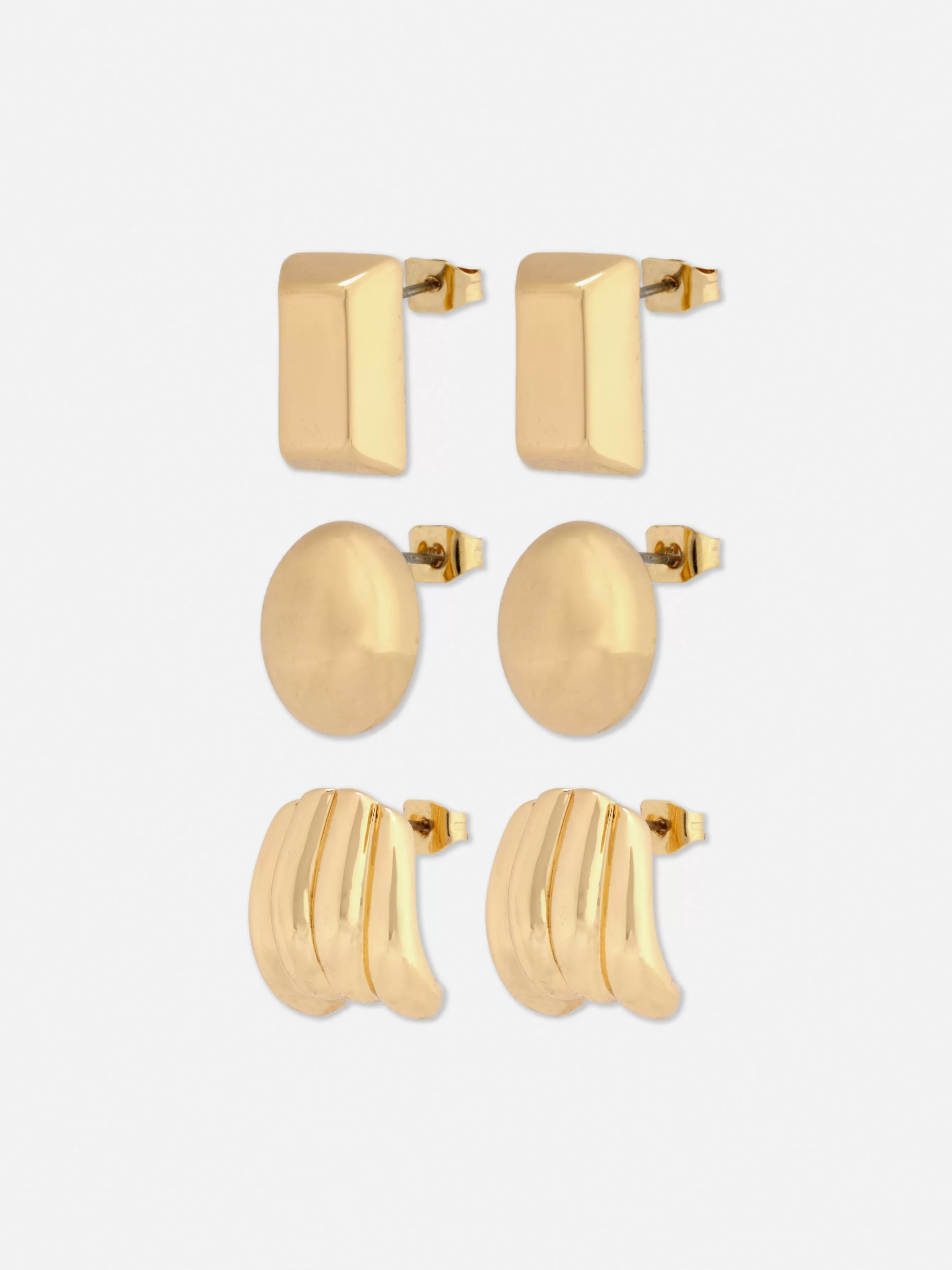 Online Primark Lot De 3 paires De Clous D'oreilles Sculpturaux Jaune