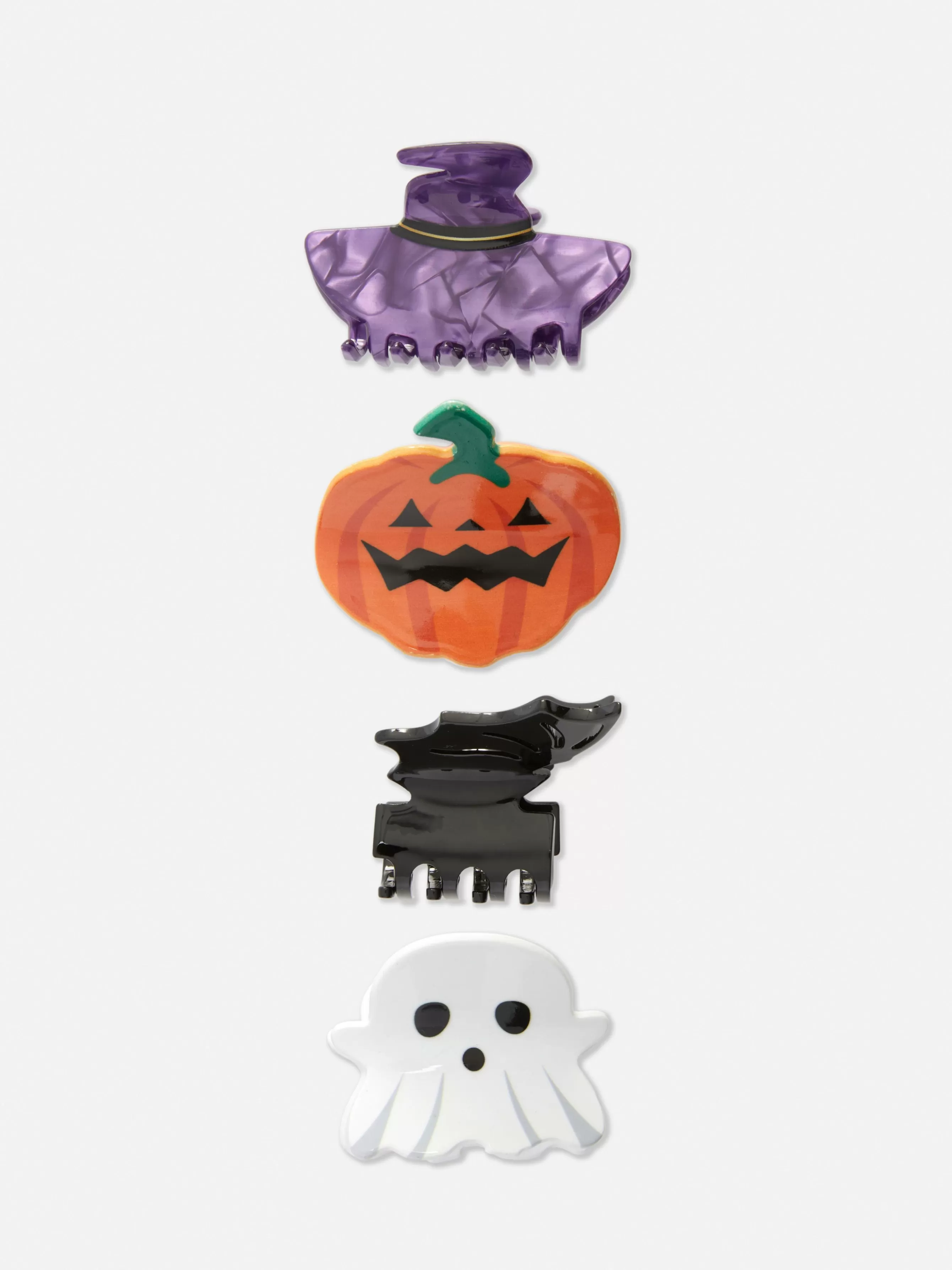 New Primark Lot De 4 Barrettes Halloween Noir