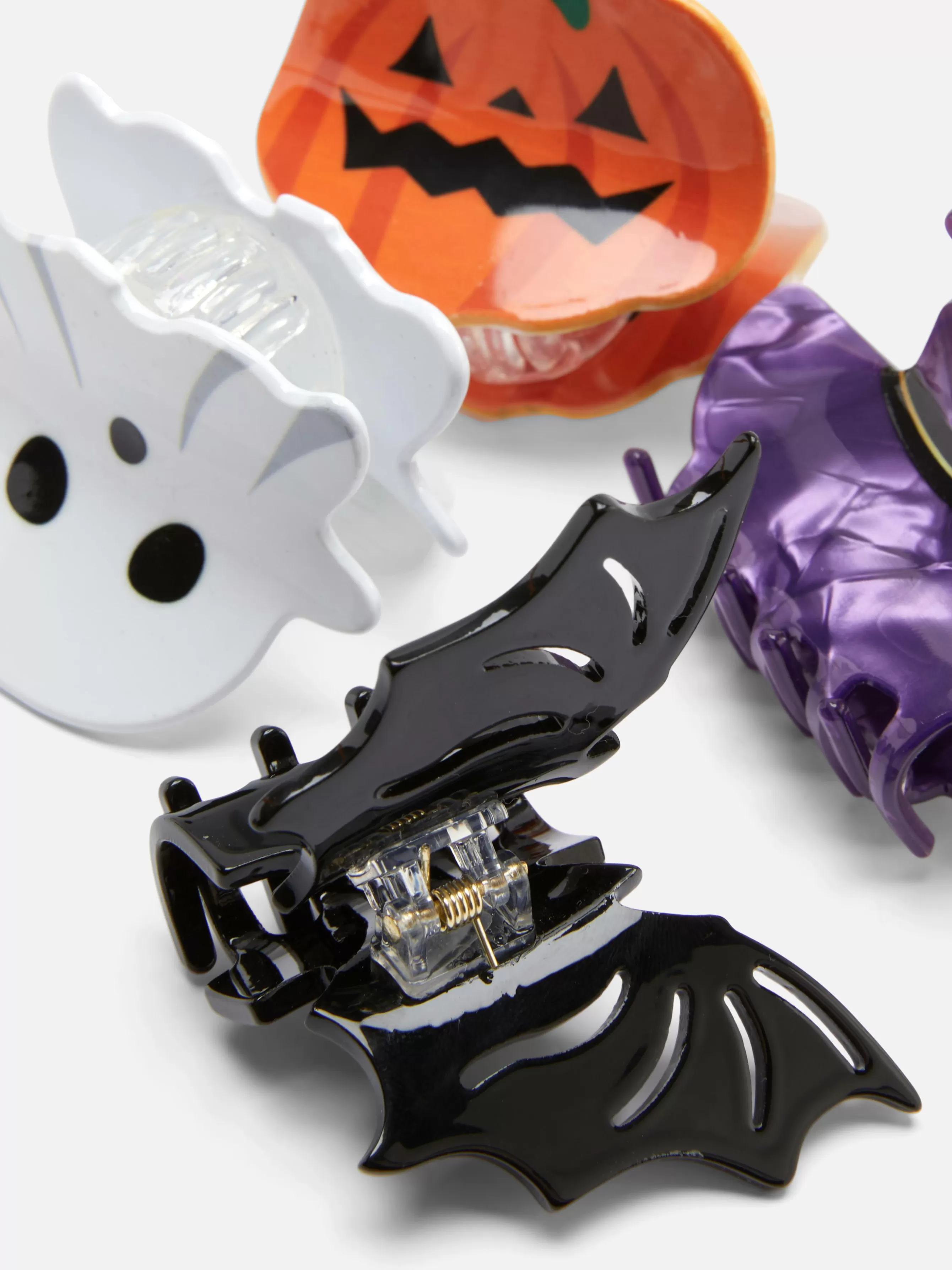 New Primark Lot De 4 Barrettes Halloween Noir