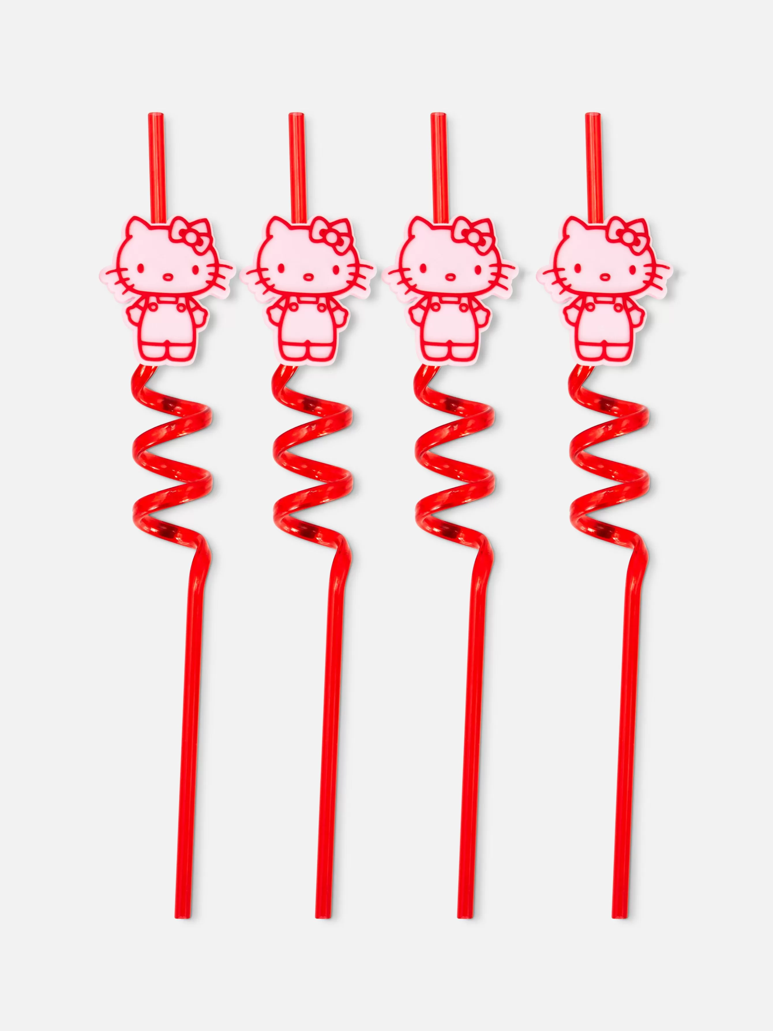 Best Primark Lot De 4 Pailles En Spirale Hello Kitty Rouge