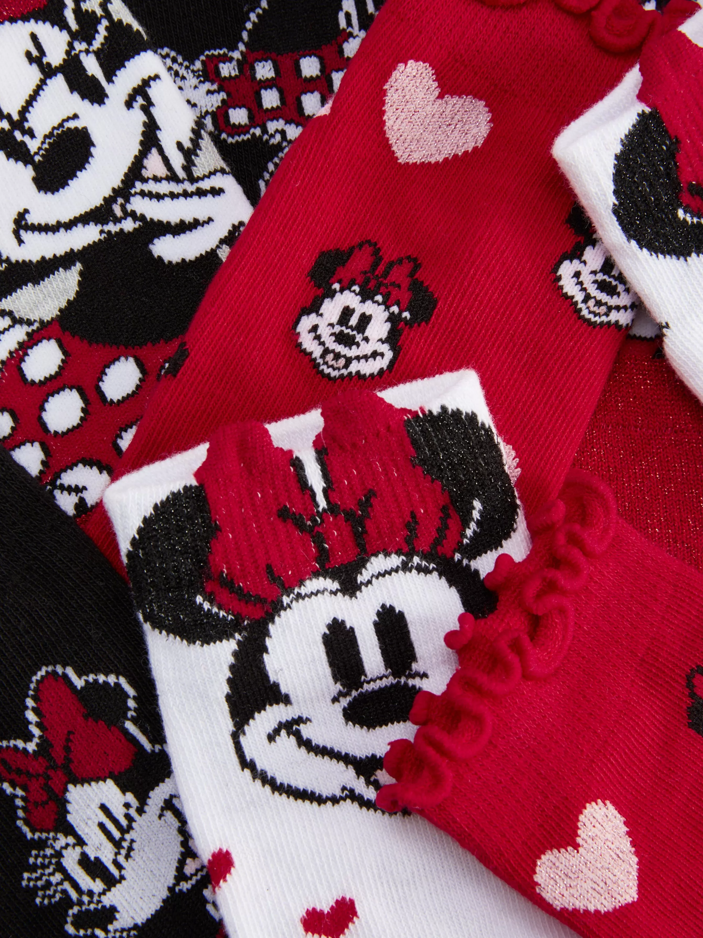 Sale Primark Lot De 4 Paires De Chaussettes Disney Minnie Mouse Rouge