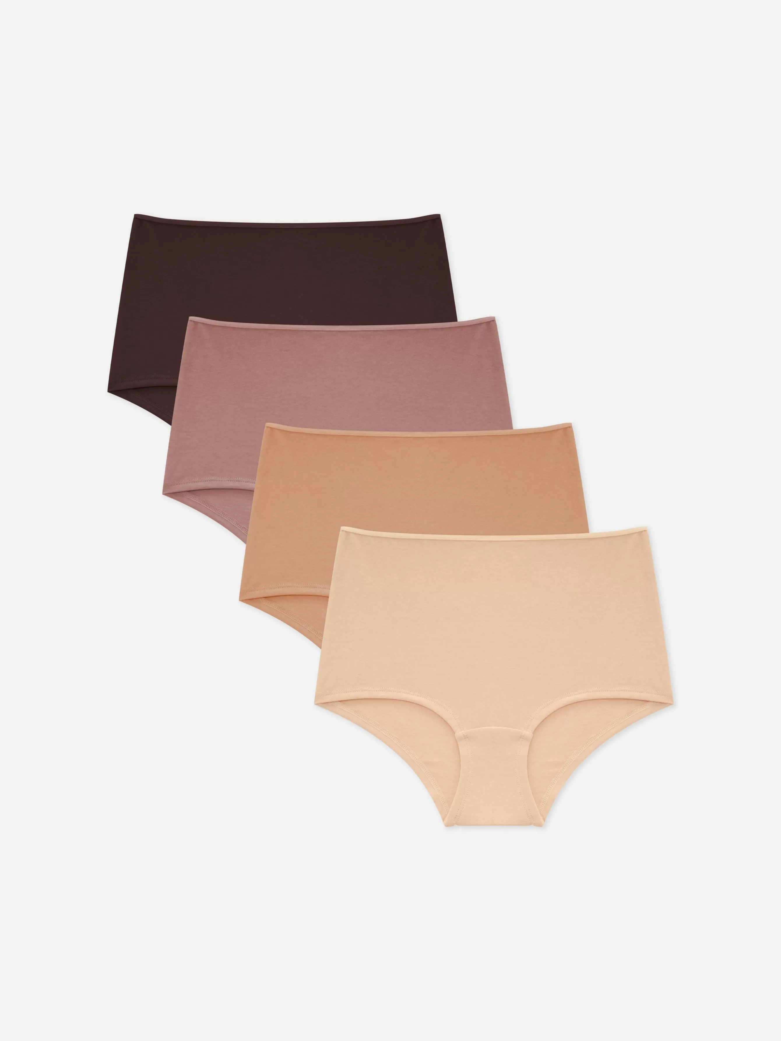 Store Primark Lot De 4 culottes Hautes Neutres Naturel