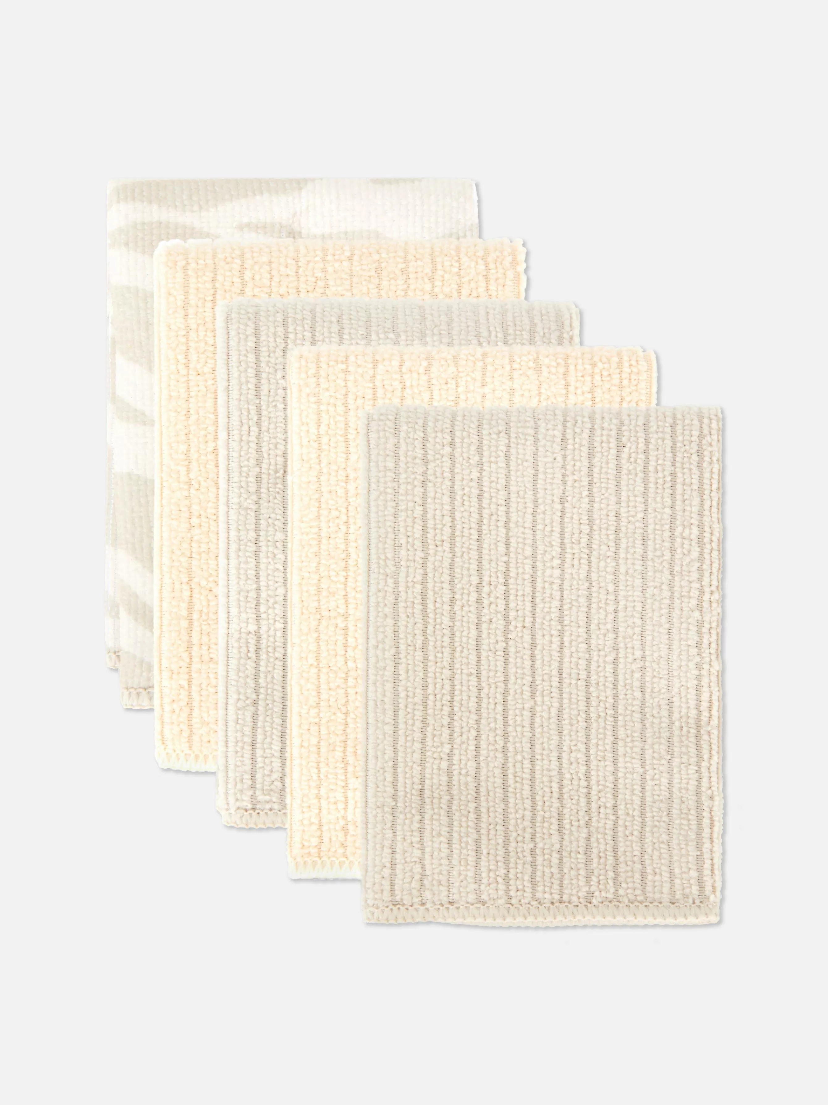 Clearance Primark Lot De 5 Chiffons De Ménage Côtelés Beige