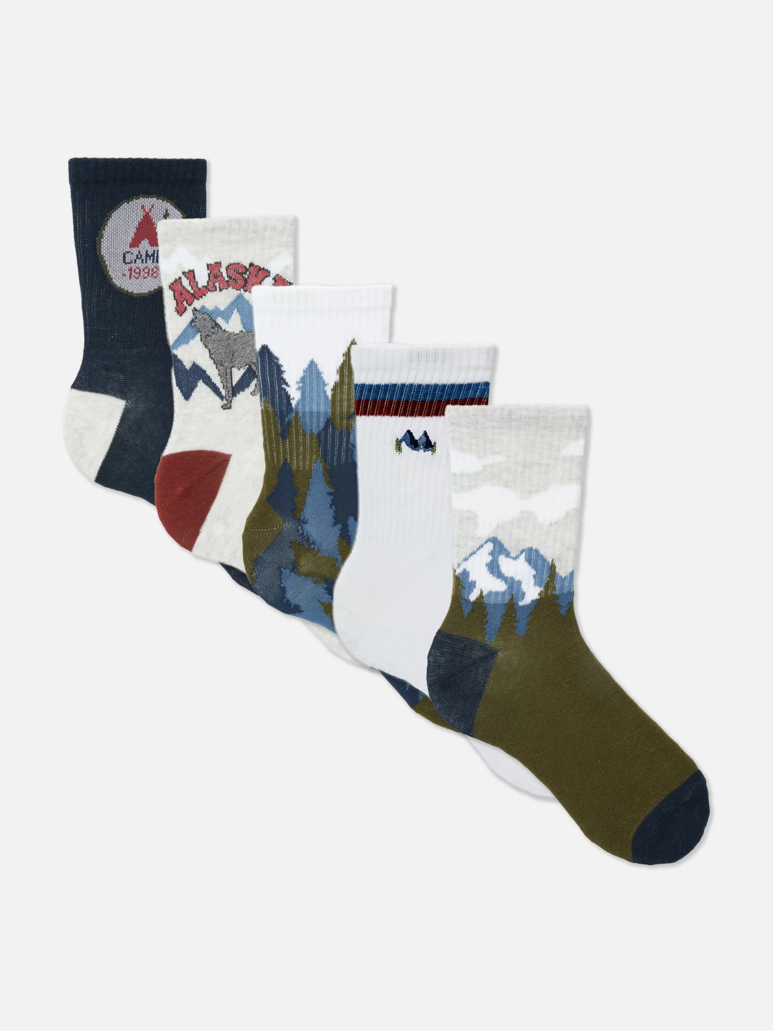 Fashion Primark Lot De 5 Paires De Chaussettes à Motif Paysage Multicolore