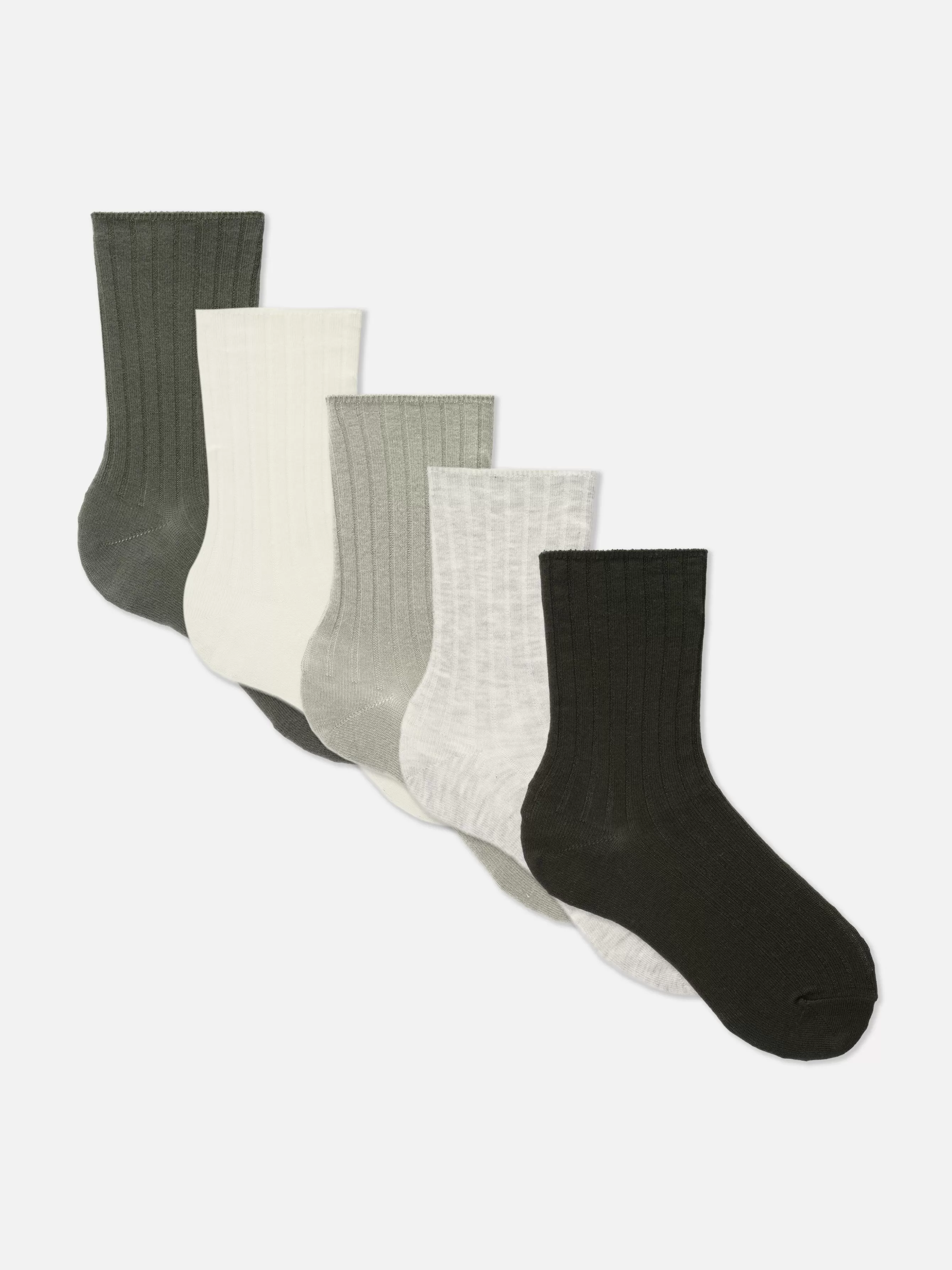 Outlet Primark Lot De 5 Paires De Chaussettes Côtelées Vert olive