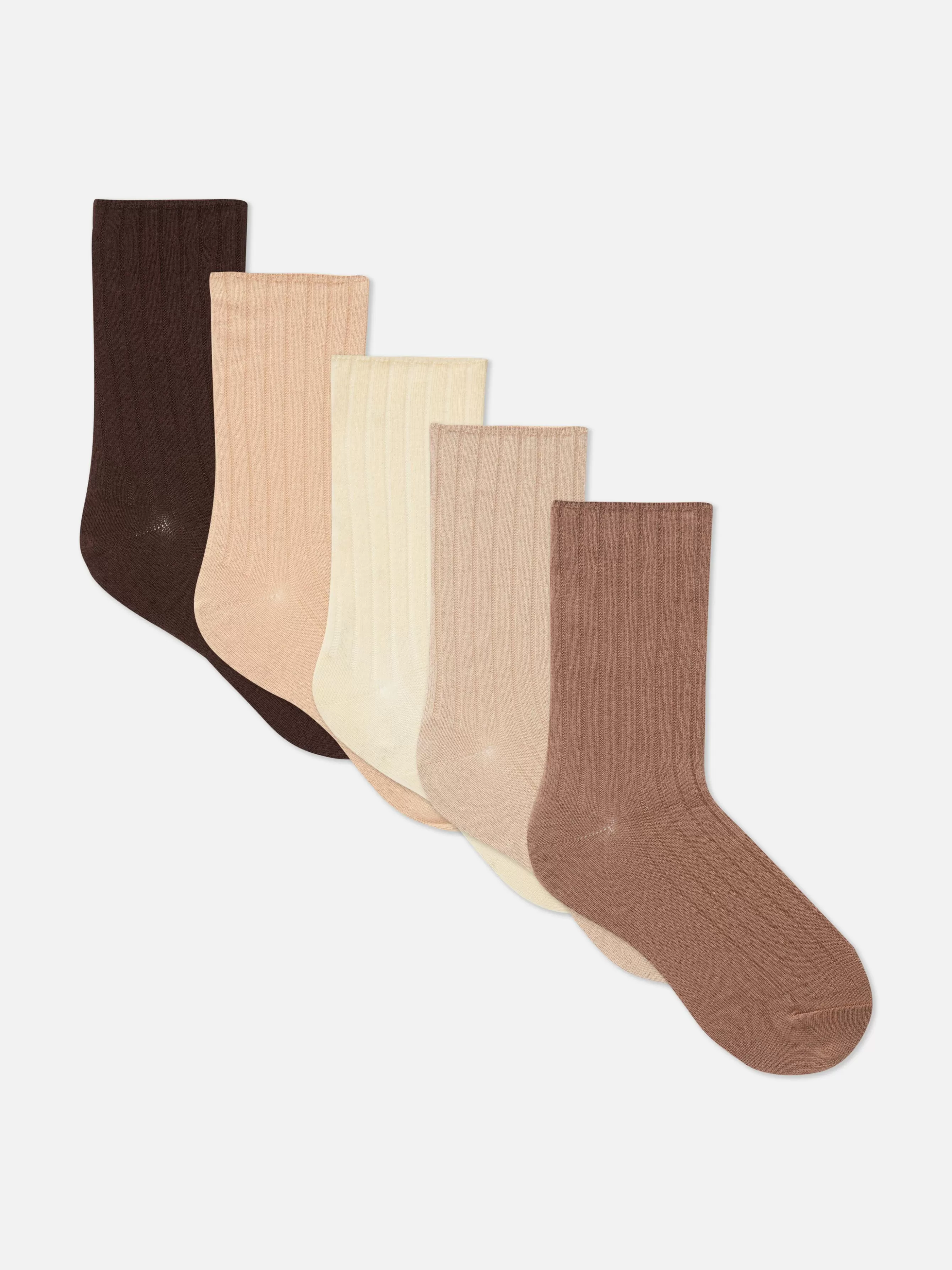 Discount Primark Lot De 5 Paires De Chaussettes Côtelées Marron clair