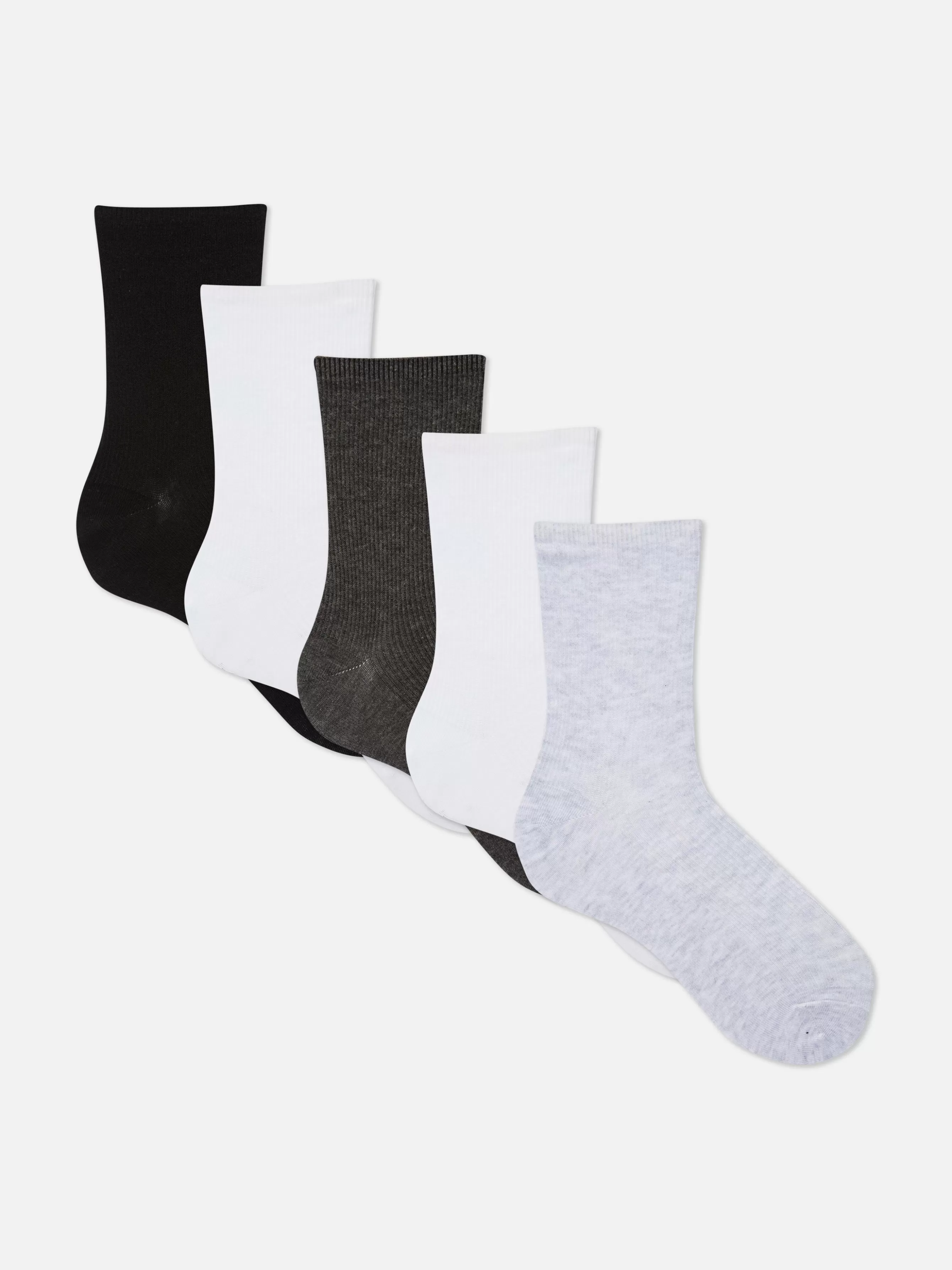 Outlet Primark Lot De 5 Paires De Chaussettes Côtelées Gris