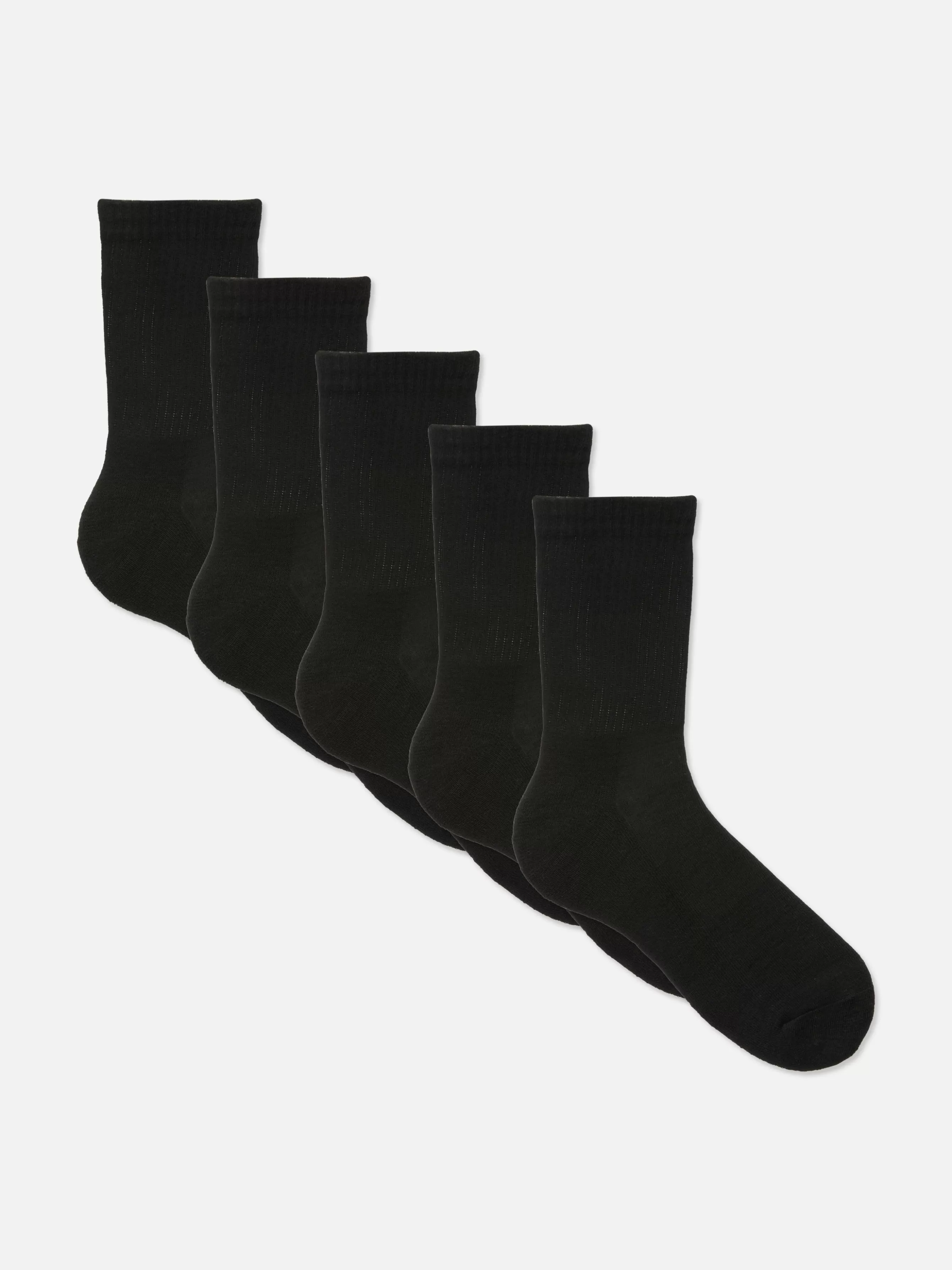 New Primark Lot De 5 Paires De Chaussettes De Sport Noir