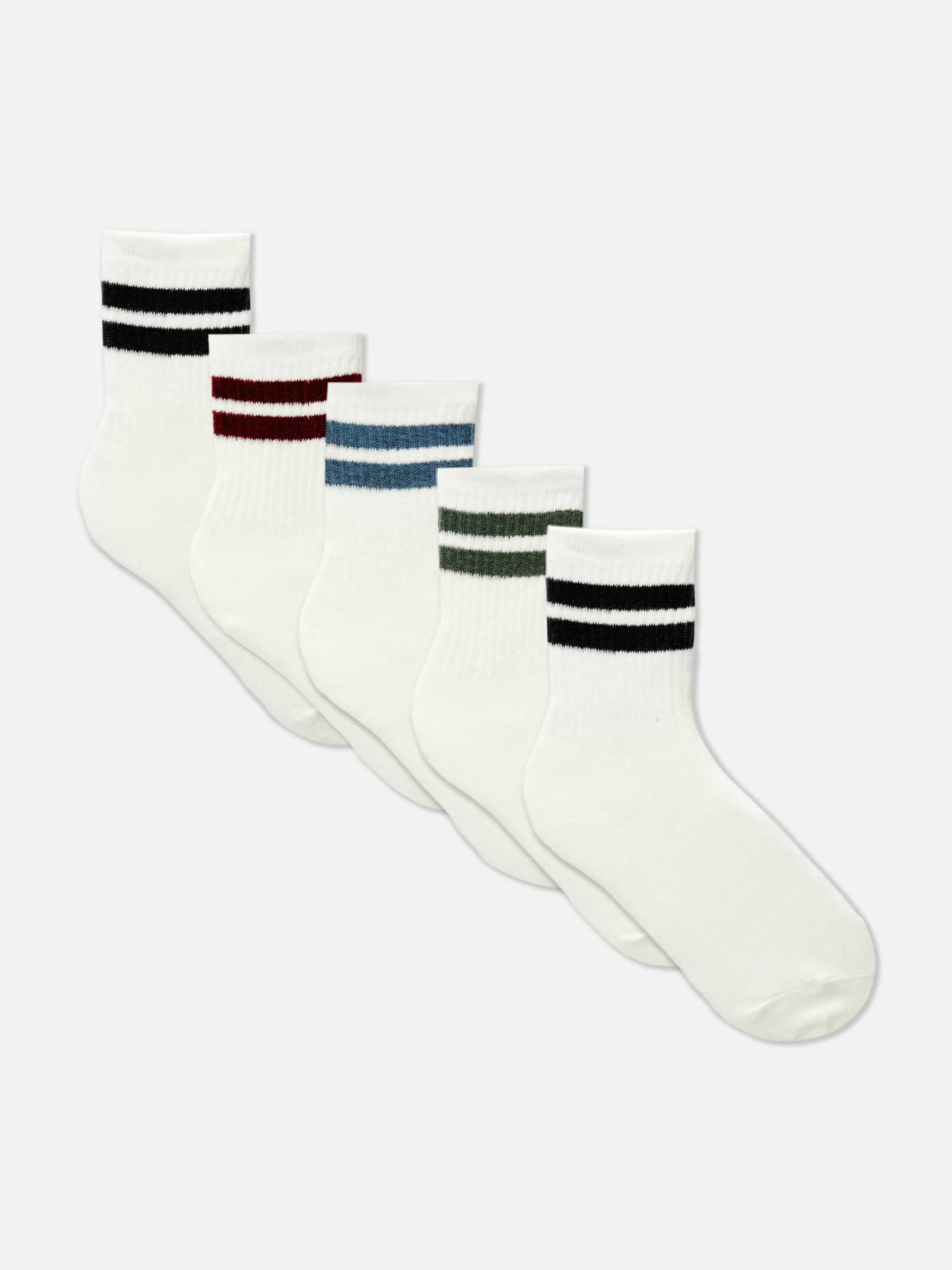 Fashion Primark Lot De 5 Paires De Chaussettes De Sport à Rayures Écru