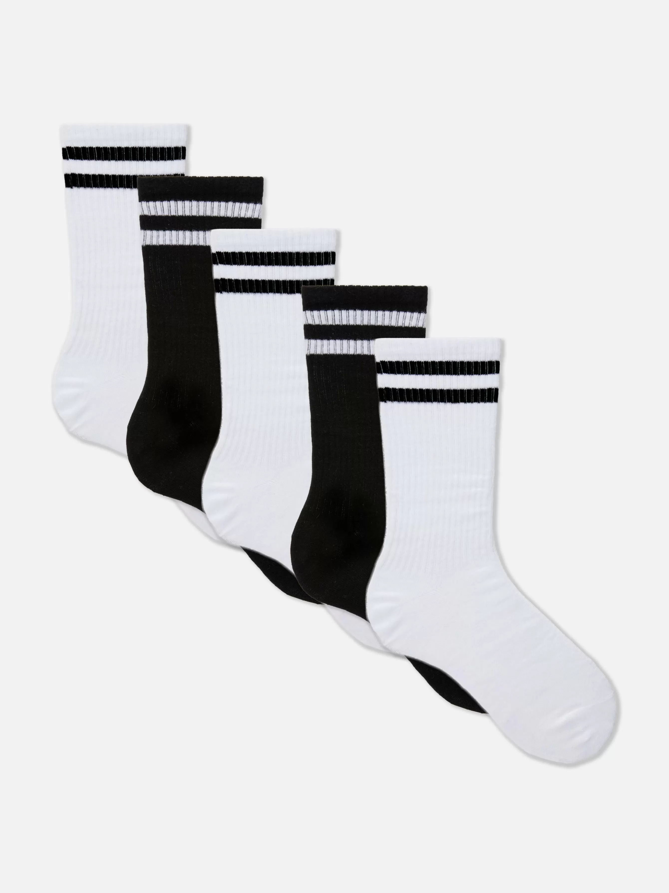 Online Primark Lot De 5 Paires De Chaussettes De Sport à Rayures Noir/Blanc