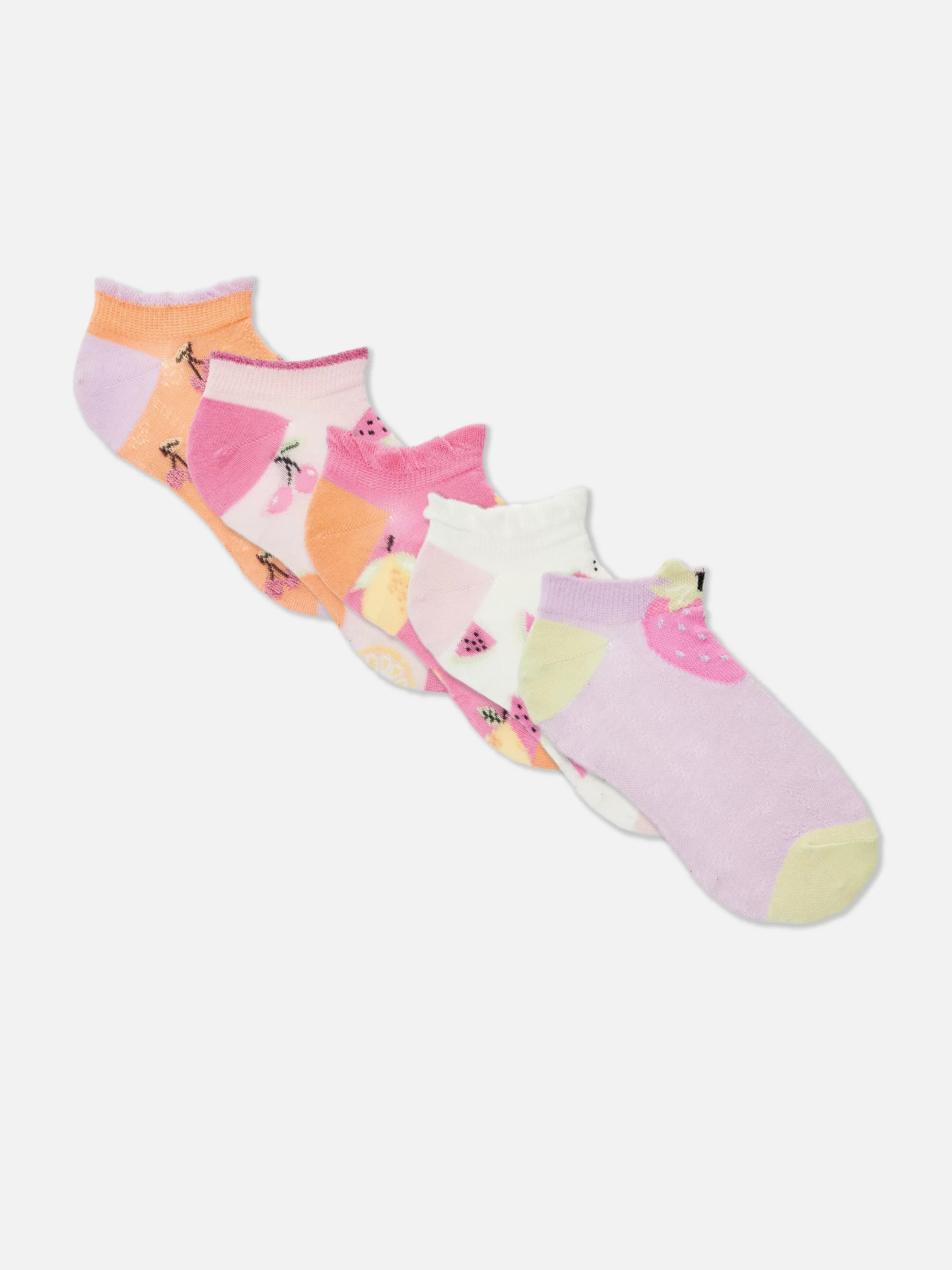 Store Primark Lot De 5 Paires De Chaussettes Pour Baskets à Motifs Fruits Multicolore