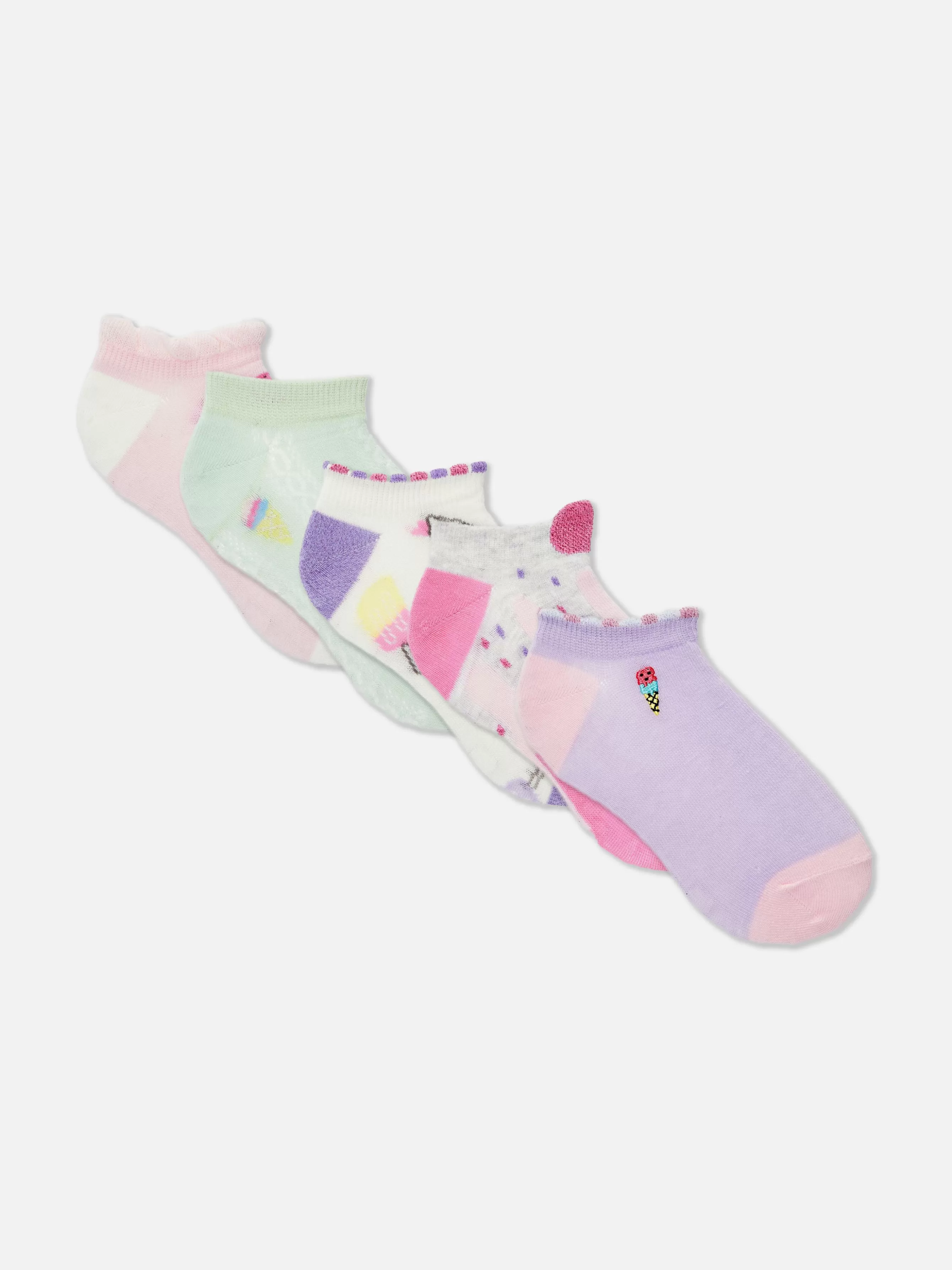 Store Primark Lot De 5 Paires De Socquettes à Imprimé Crème Glacée Multicolore