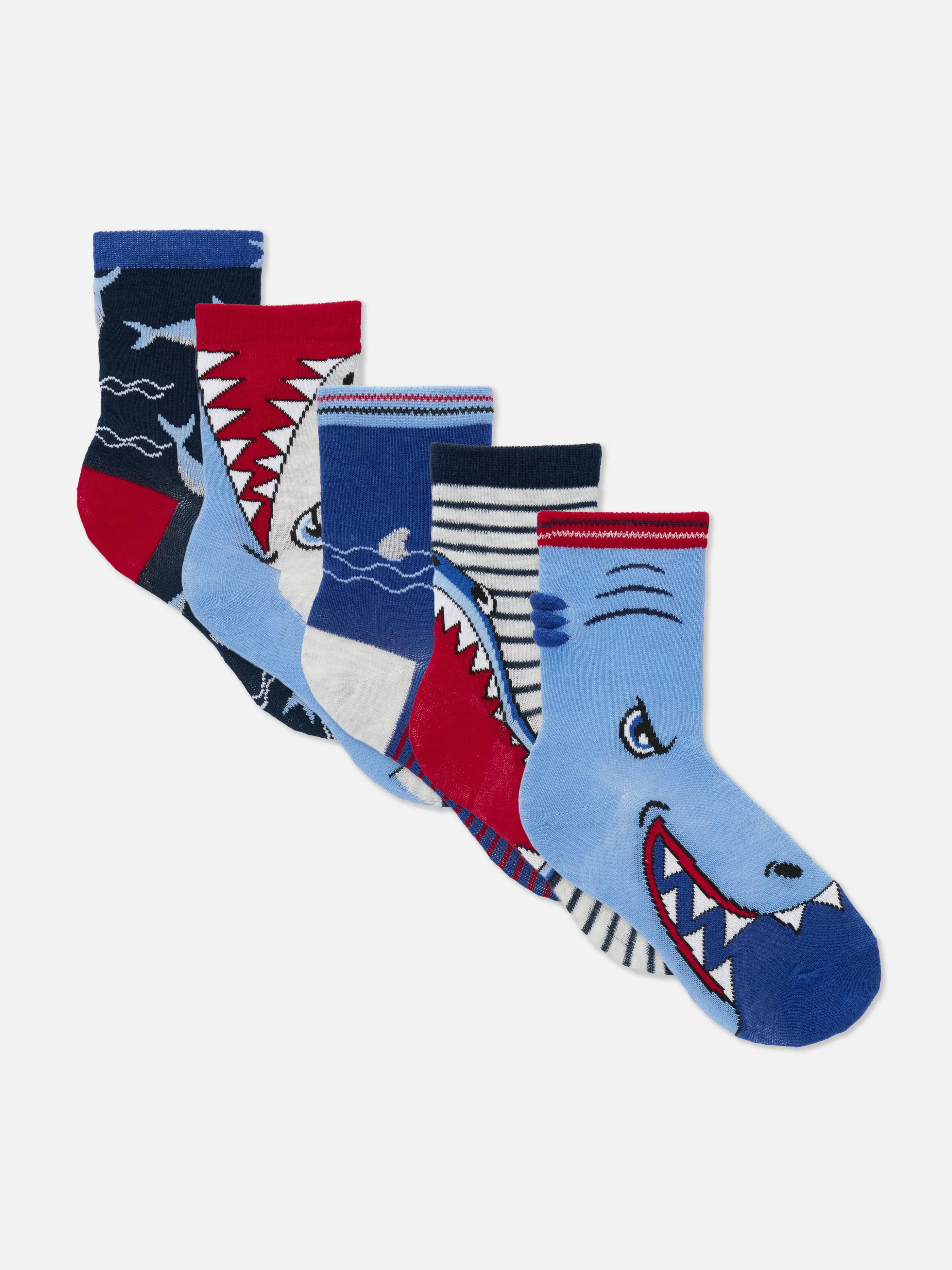 Sale Primark Lot De 5 Paires De Socquettes Requin Bleu