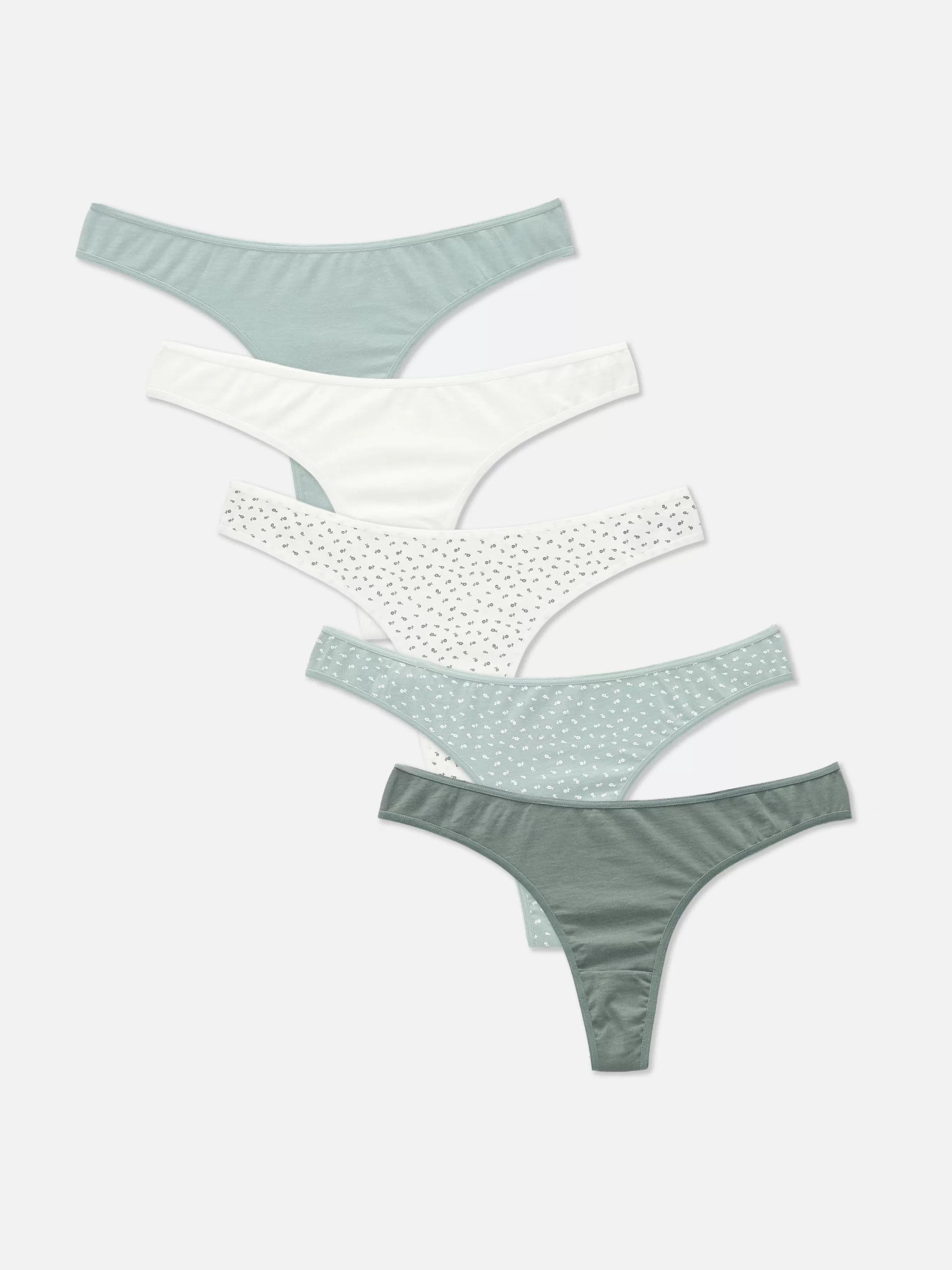 Flash Sale Primark Lot De 5 Strings à Motifs Pour Tous Les Jours Vert