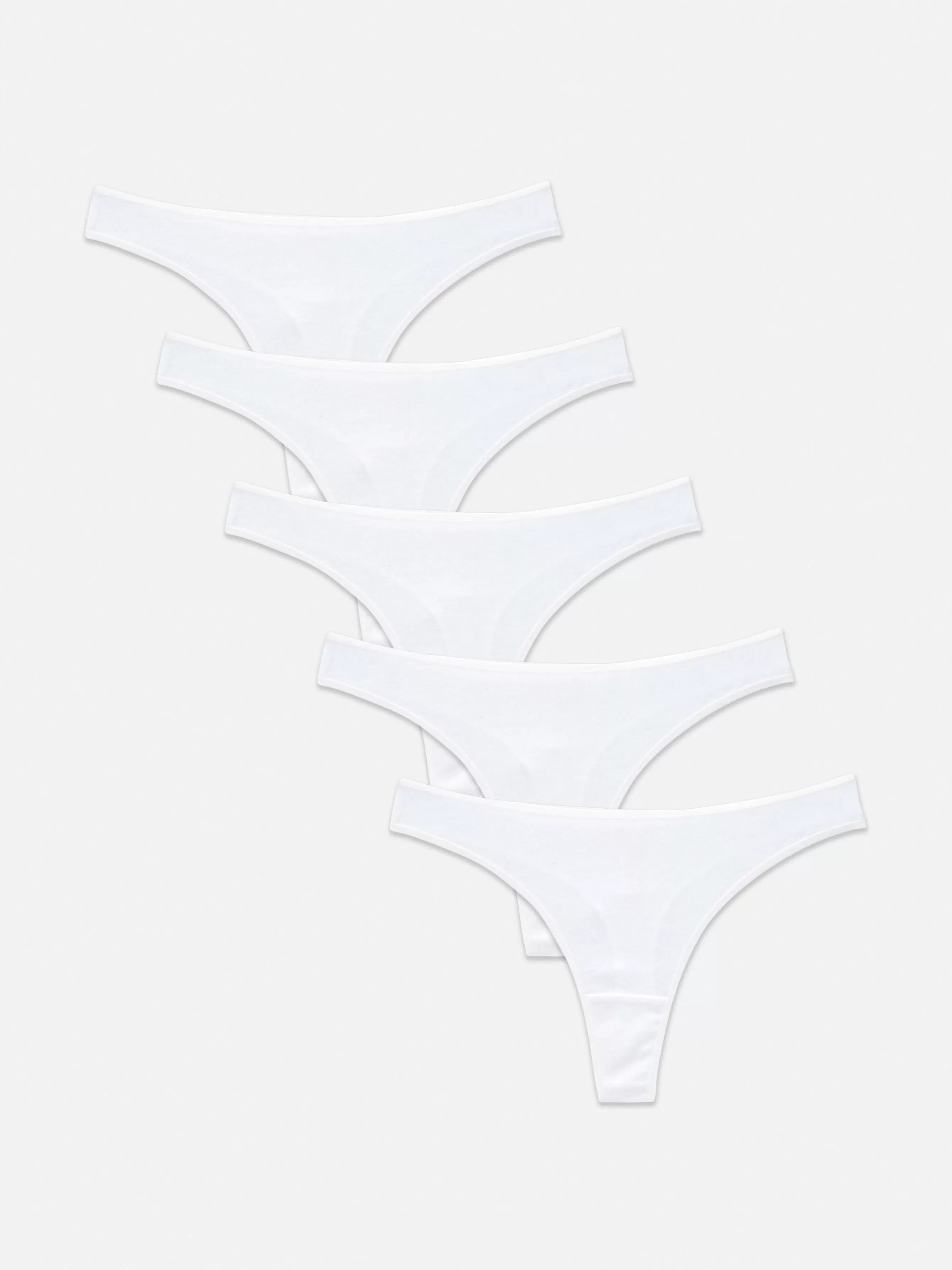 Fashion Primark Lot De 5 Strings En Coton Essential Blanc