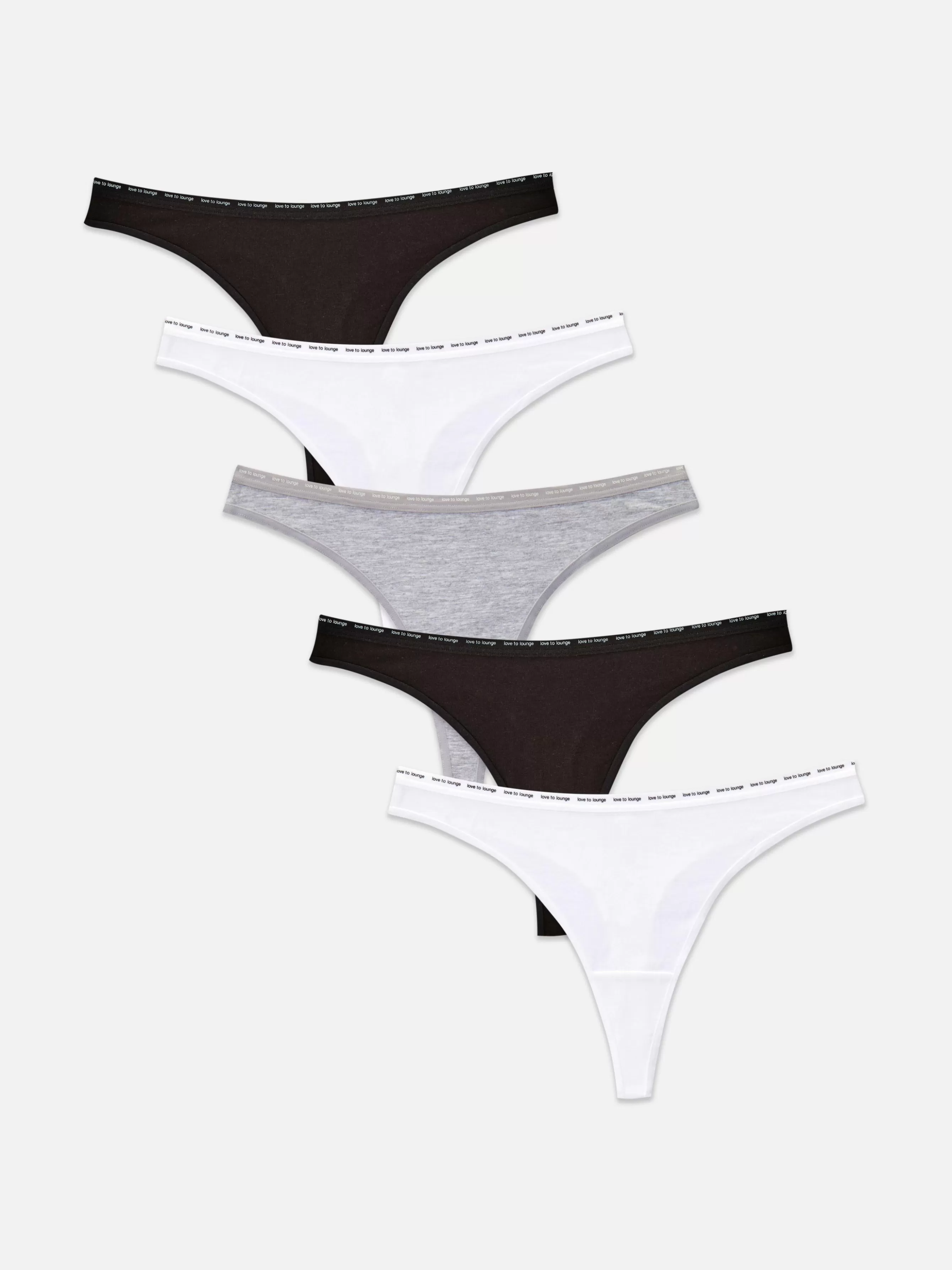 Fashion Primark Lot De 5 Strings Stretch Tendance Noir