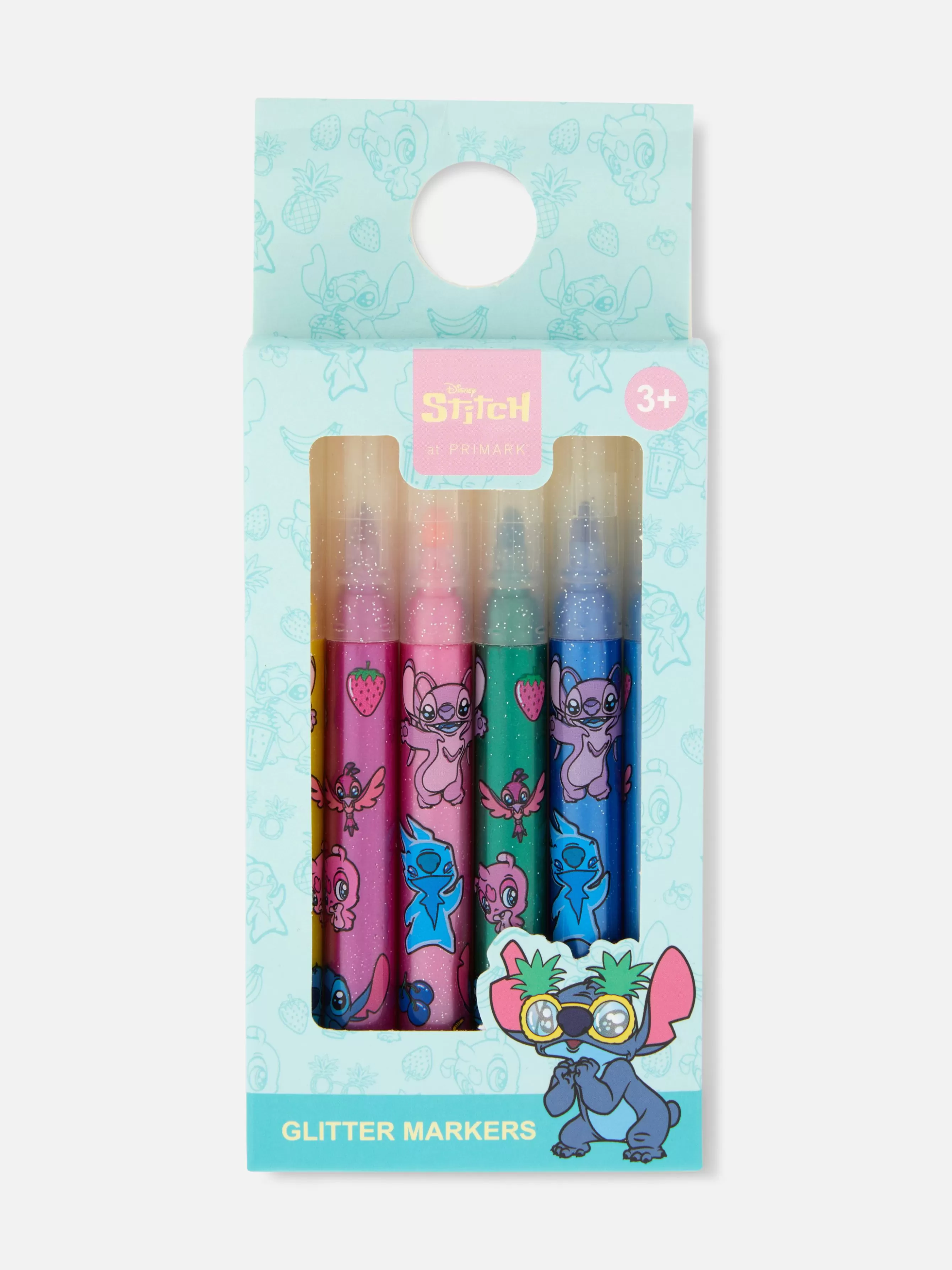 New Primark Lot De 6 Marqueurs à Paillettes Disney Lilo & Stitch Multicolore