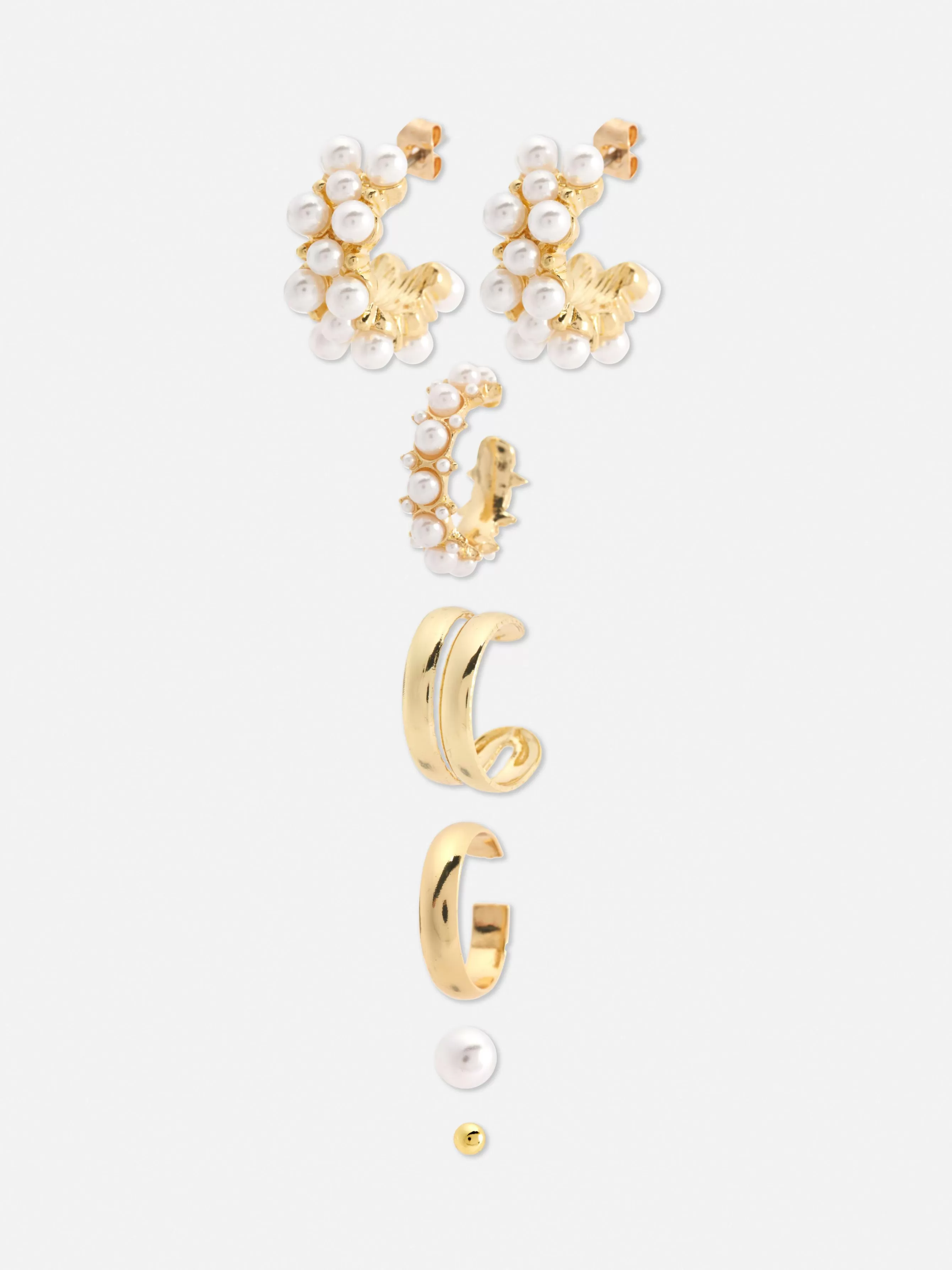 Outlet Primark Lot De 6 Paires De Boucles D'oreilles à Fausses Perles Jaune