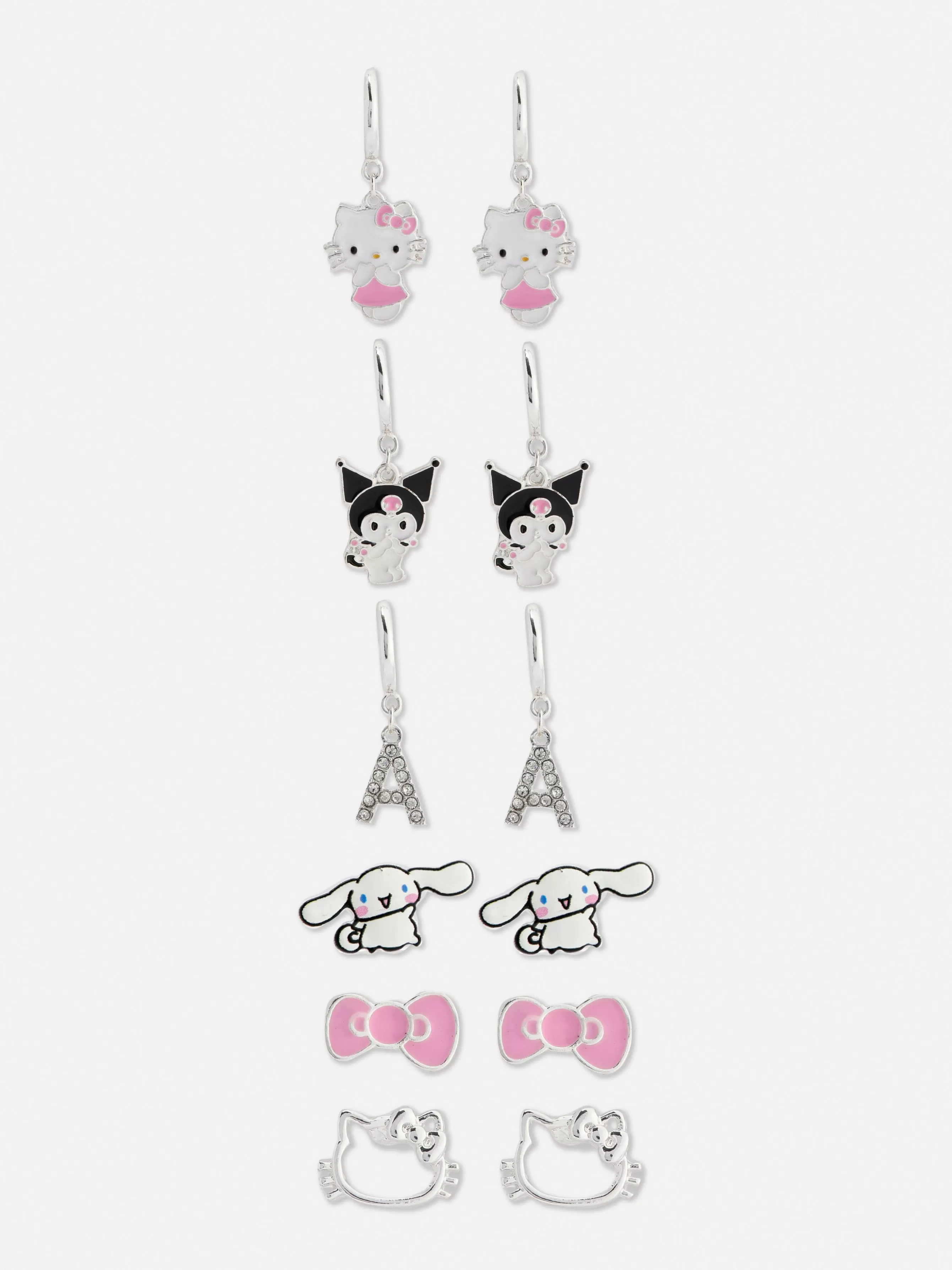 Shop Primark Lot De 6 Paires De Boucles D'oreilles Hello Kitty Rose
