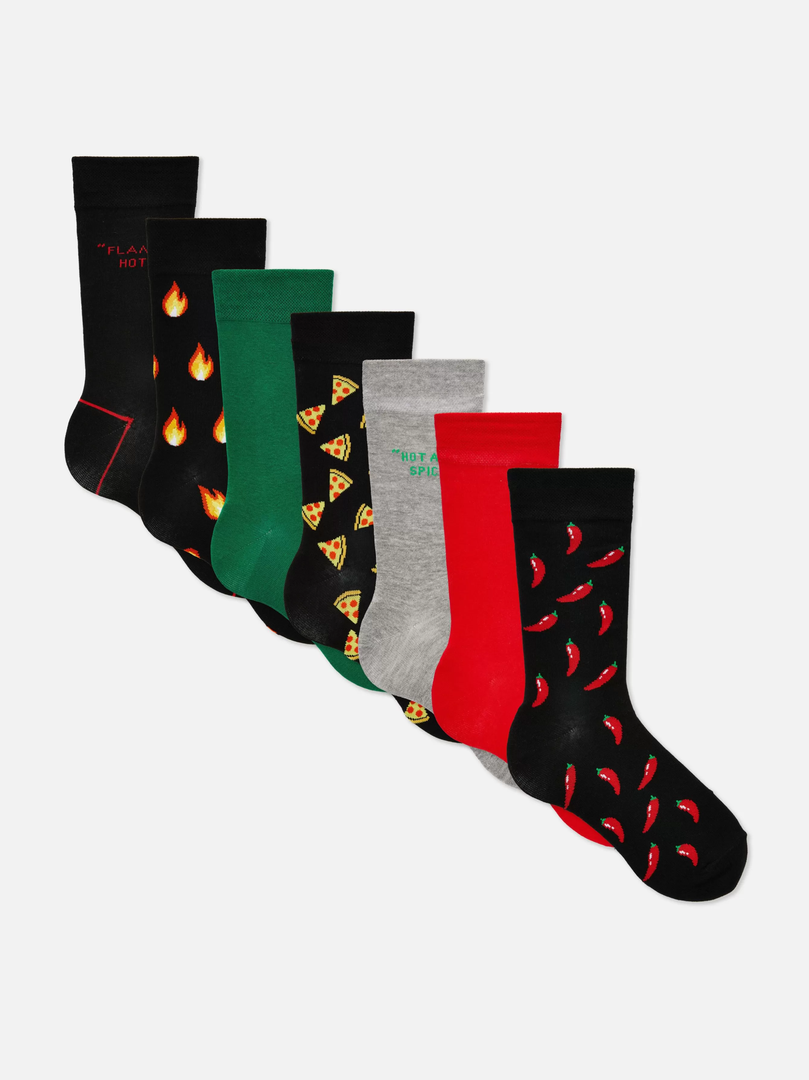 Shop Primark Lot De 7 Paires De Chaussettes à Motifs Variés Multicolore