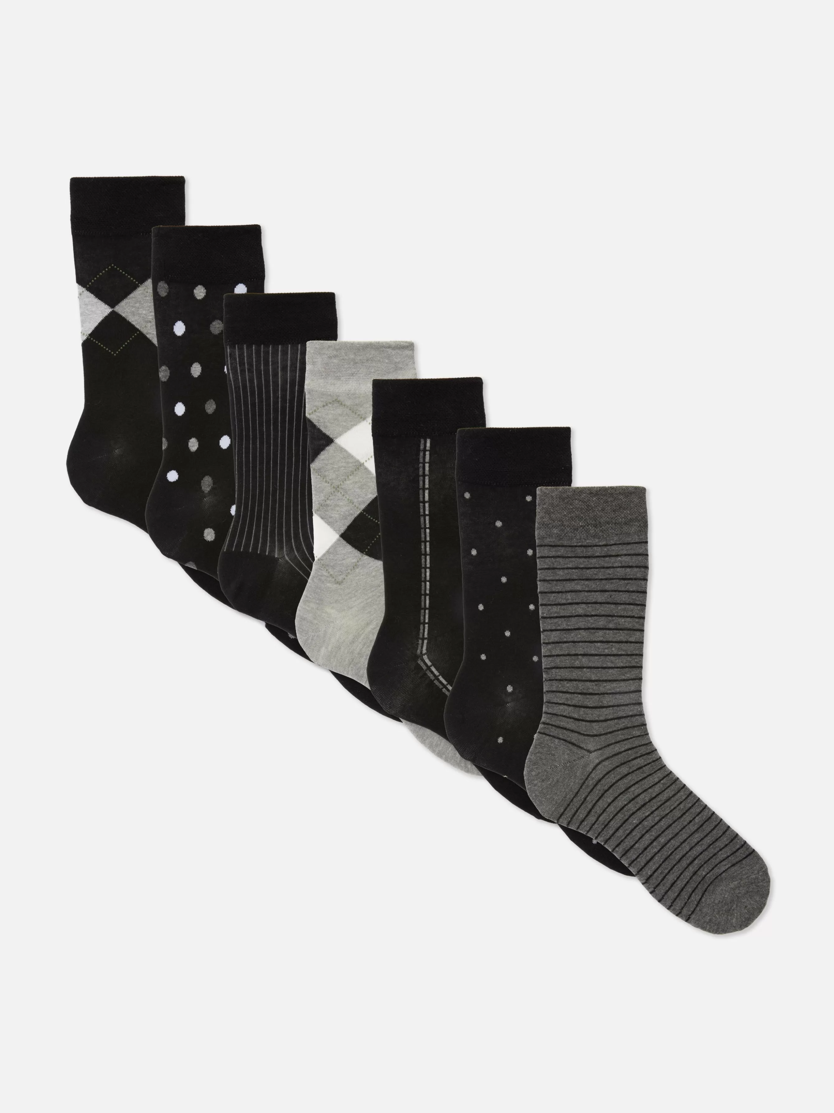 Store Primark Lot De 7 Paires De Chaussettes à Motifs Variés Noir