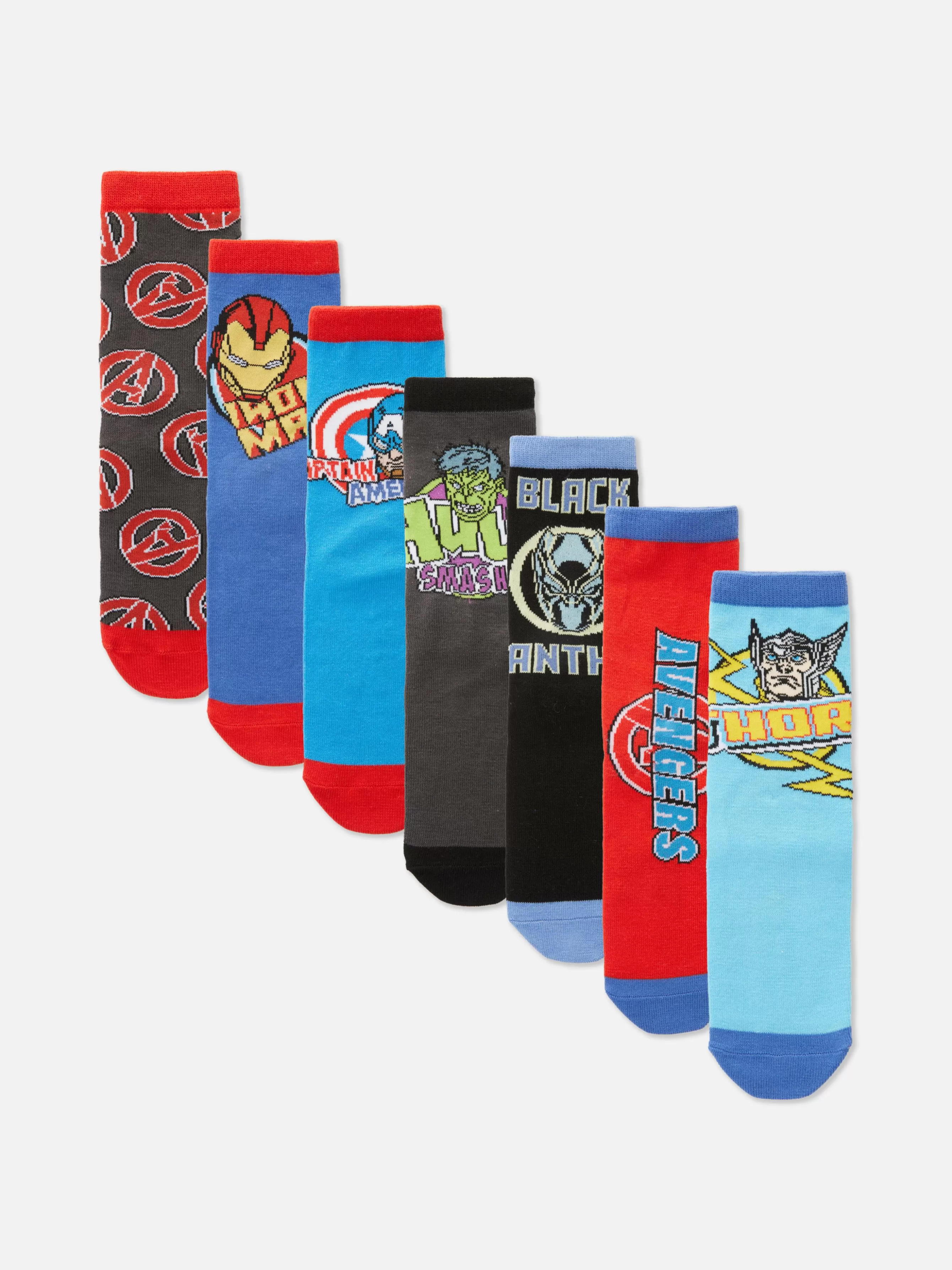 Outlet Primark Lot De 7 Paires De Chaussettes Marvel Avengers Multicolore