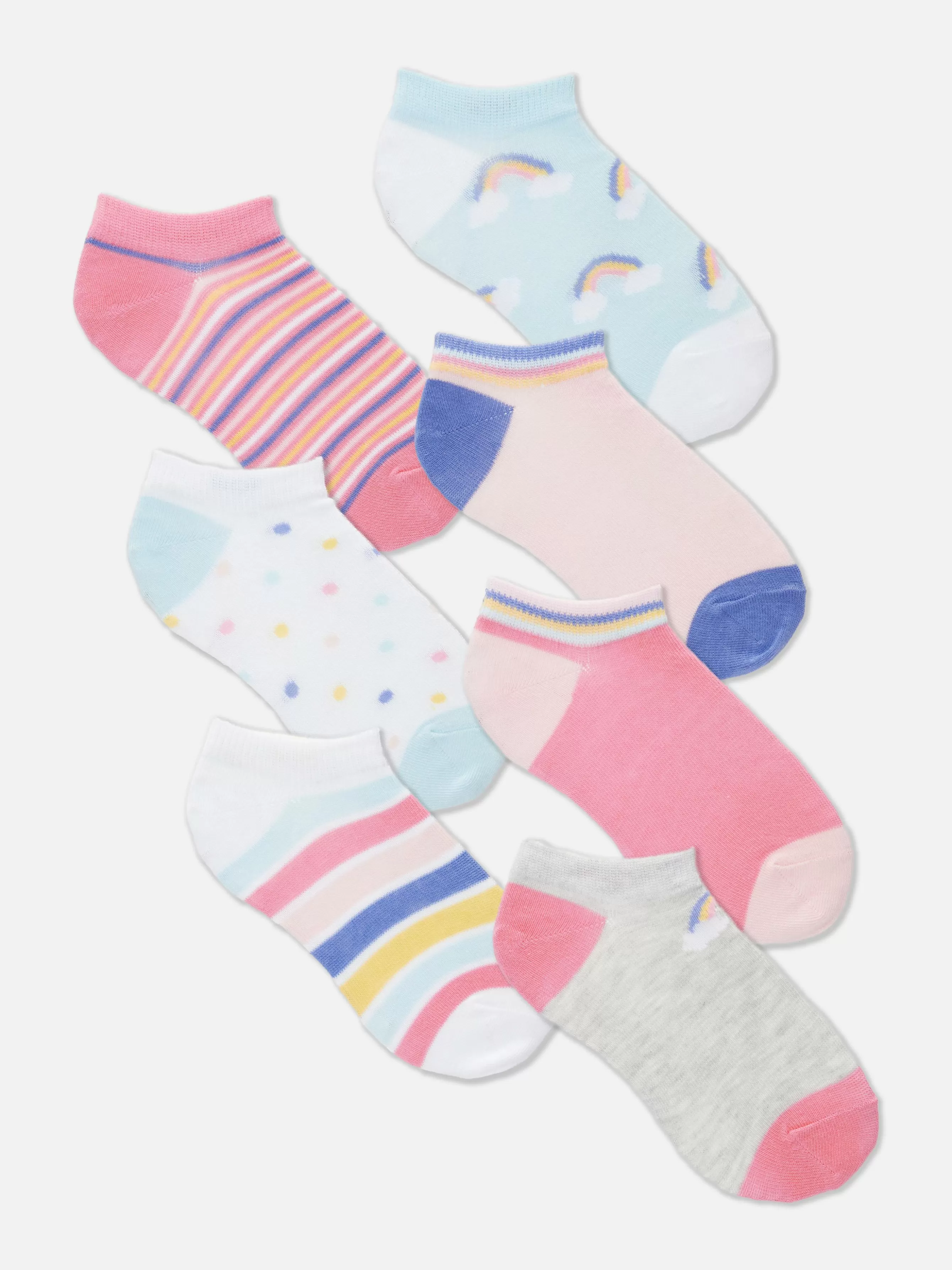 Fashion Primark Lot De 7 Paires De Chaussettes Pour Baskets Multicolore