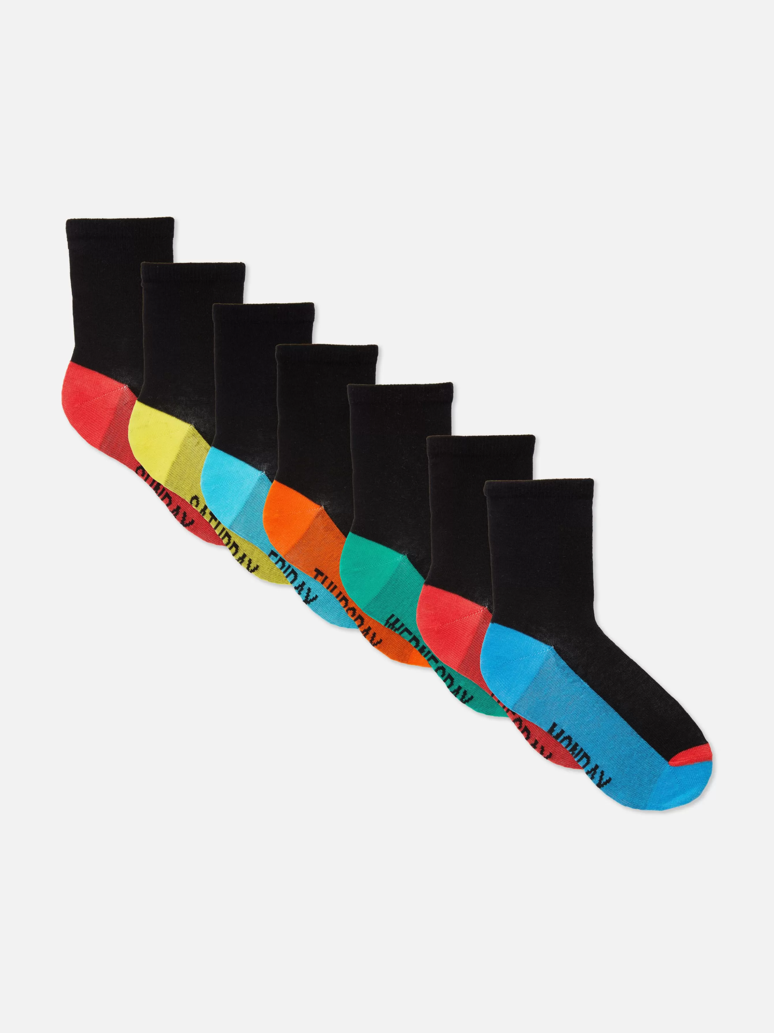 Best Sale Primark Lot De 7 Paires De Socquettes Jours De La Semaine Noir