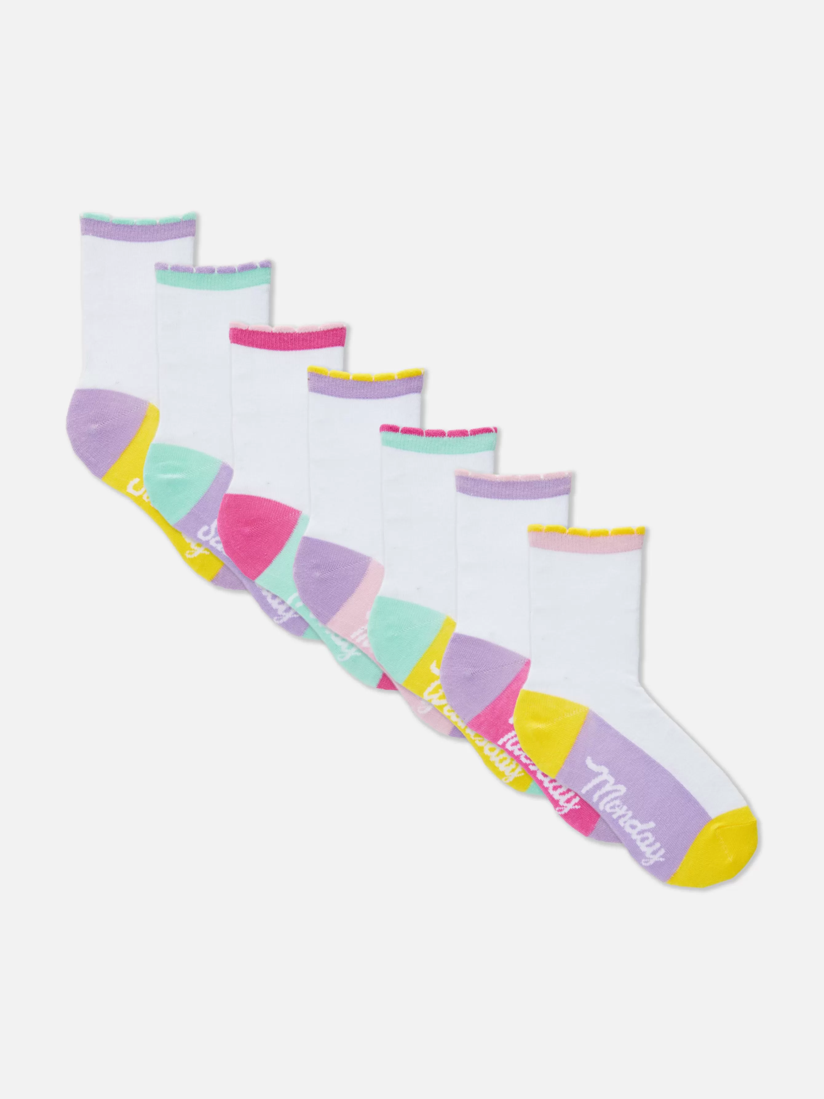 Flash Sale Primark Lot De 7 Paires De Socquettes Jours De La Semaine Blanc