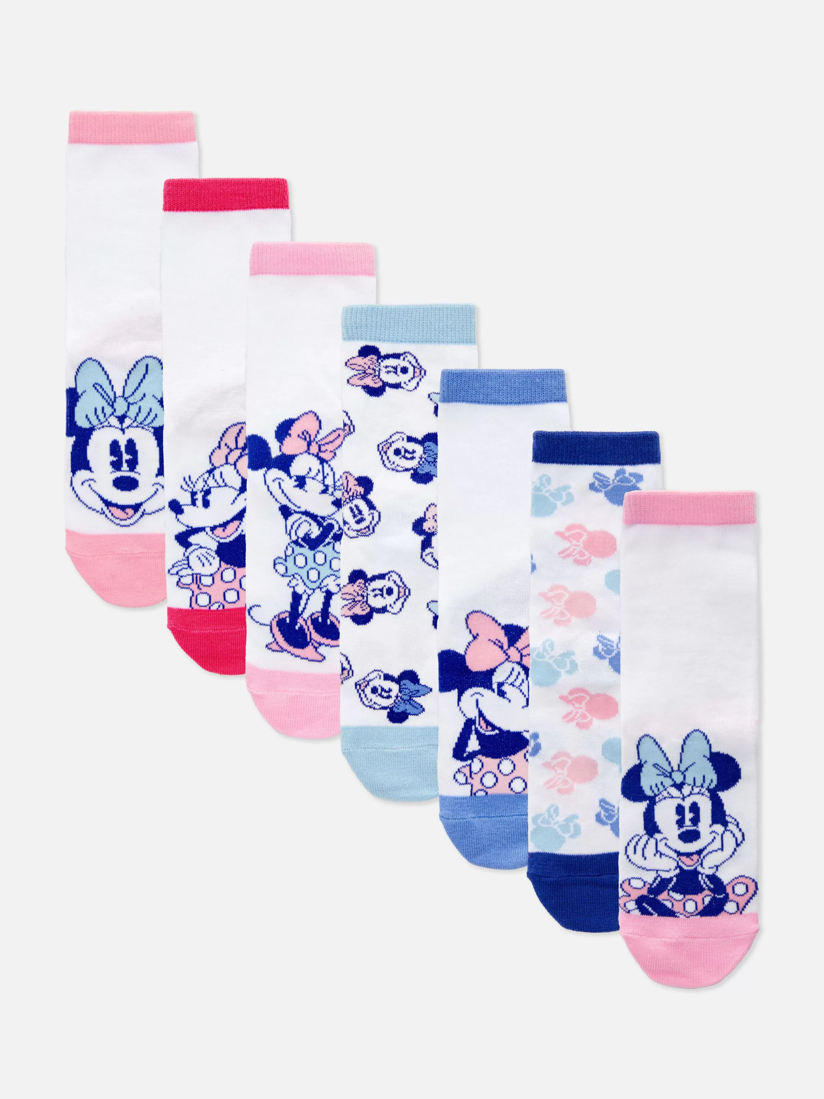 Sale Primark Lots De 7 paires De Socquettes Disney Minnie Mouse Multicolore