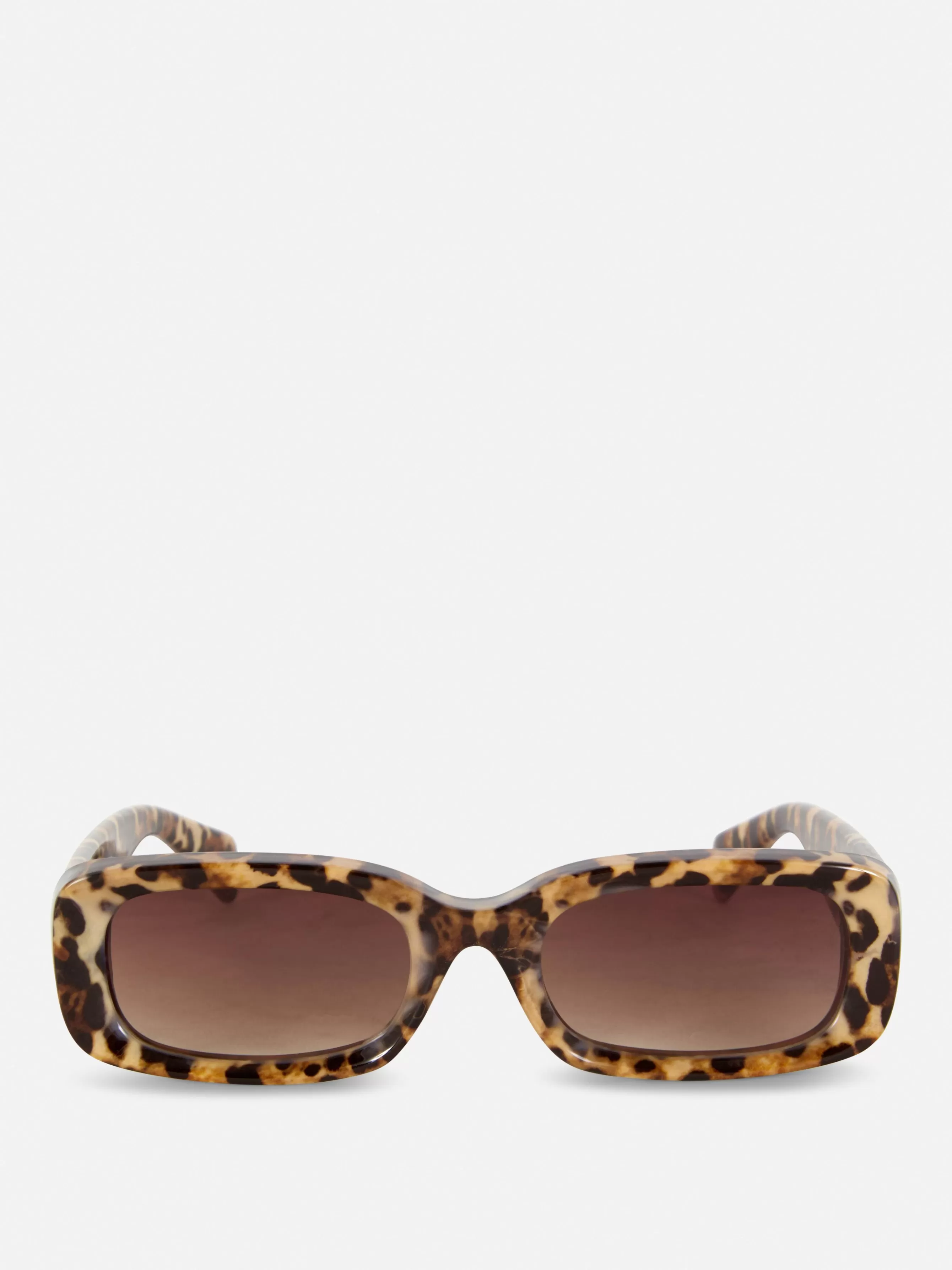 Flash Sale Primark Lunettes De Soleil à Monture Rectangulaire Effet Léopard Marron foncé