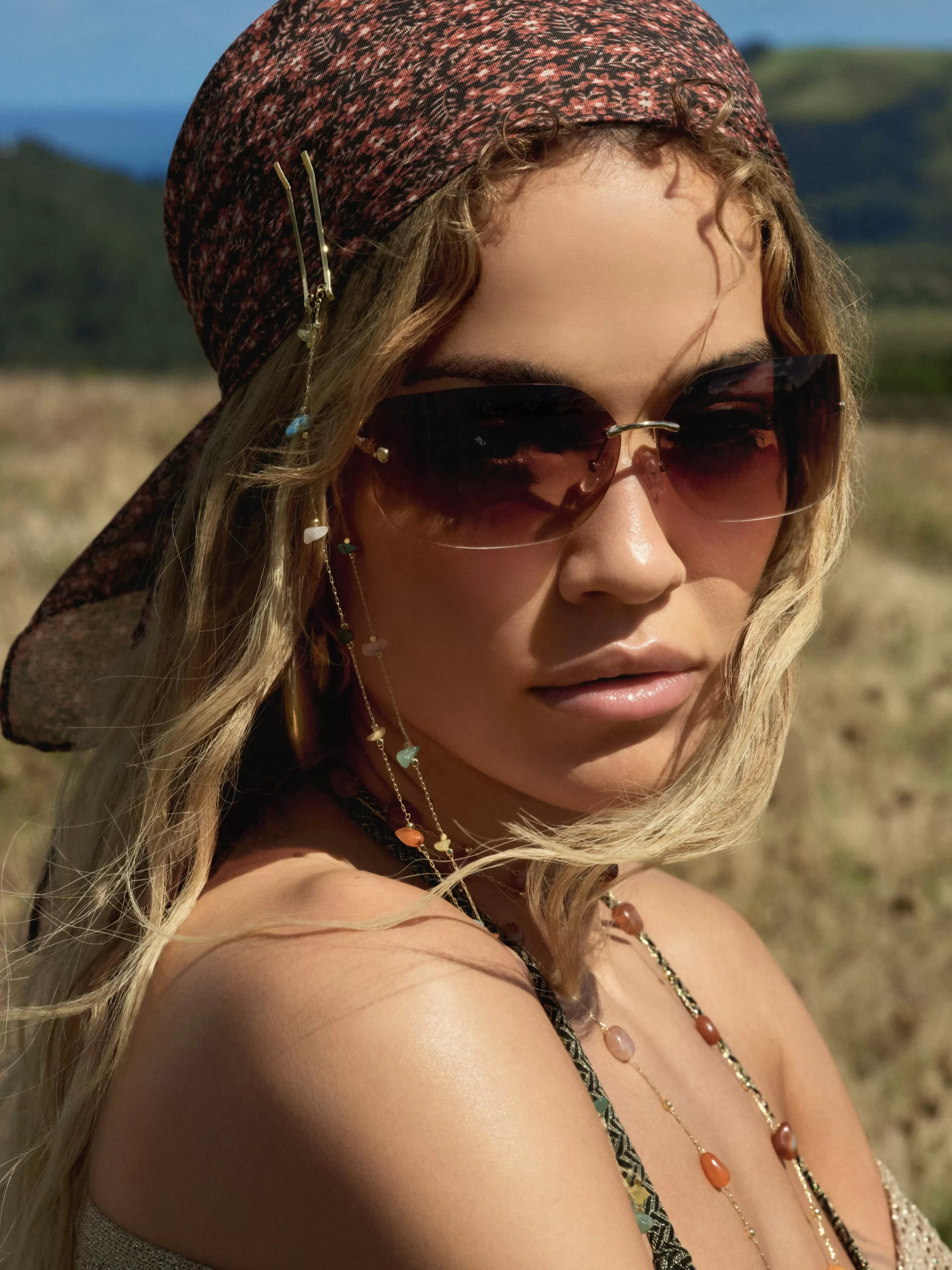 Cheap Primark Lunettes De Soleil Incurvées Sans Monture Rita Ora Marron