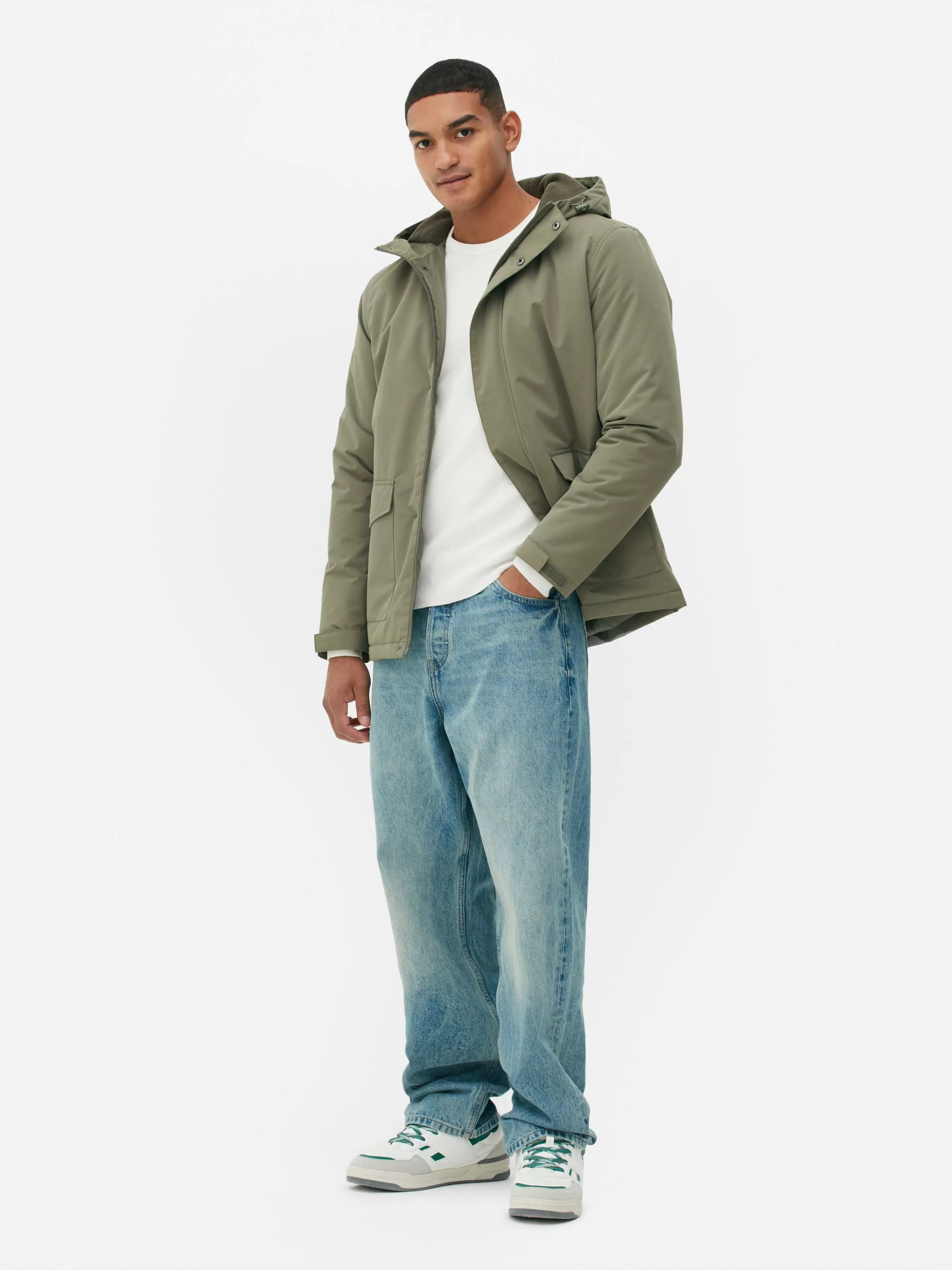 Cheap Primark Manteau Matelassé Court Vert