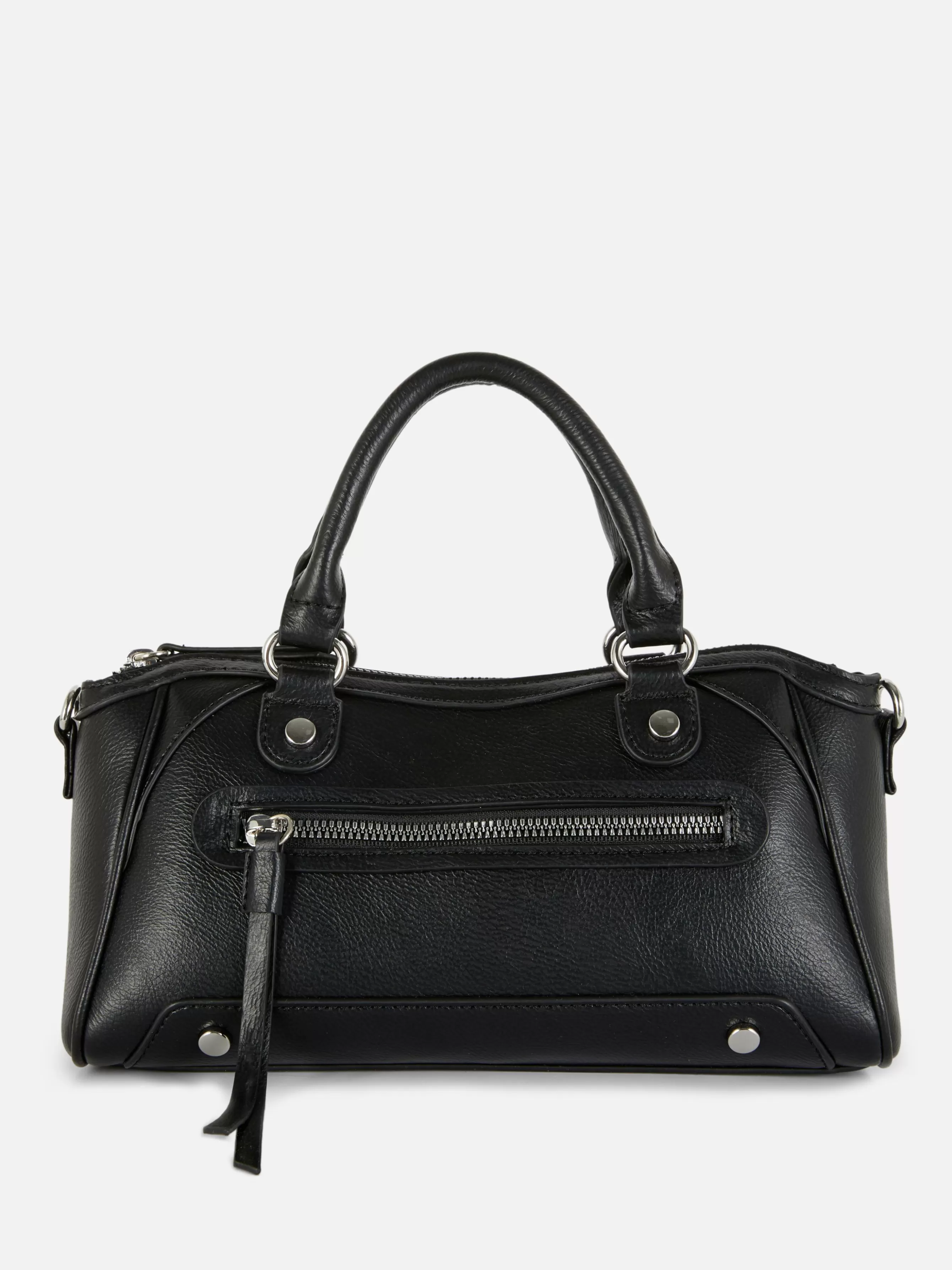 Cheap Primark Mini Sac à Main Fourre-tout En Simili Cuir Noir