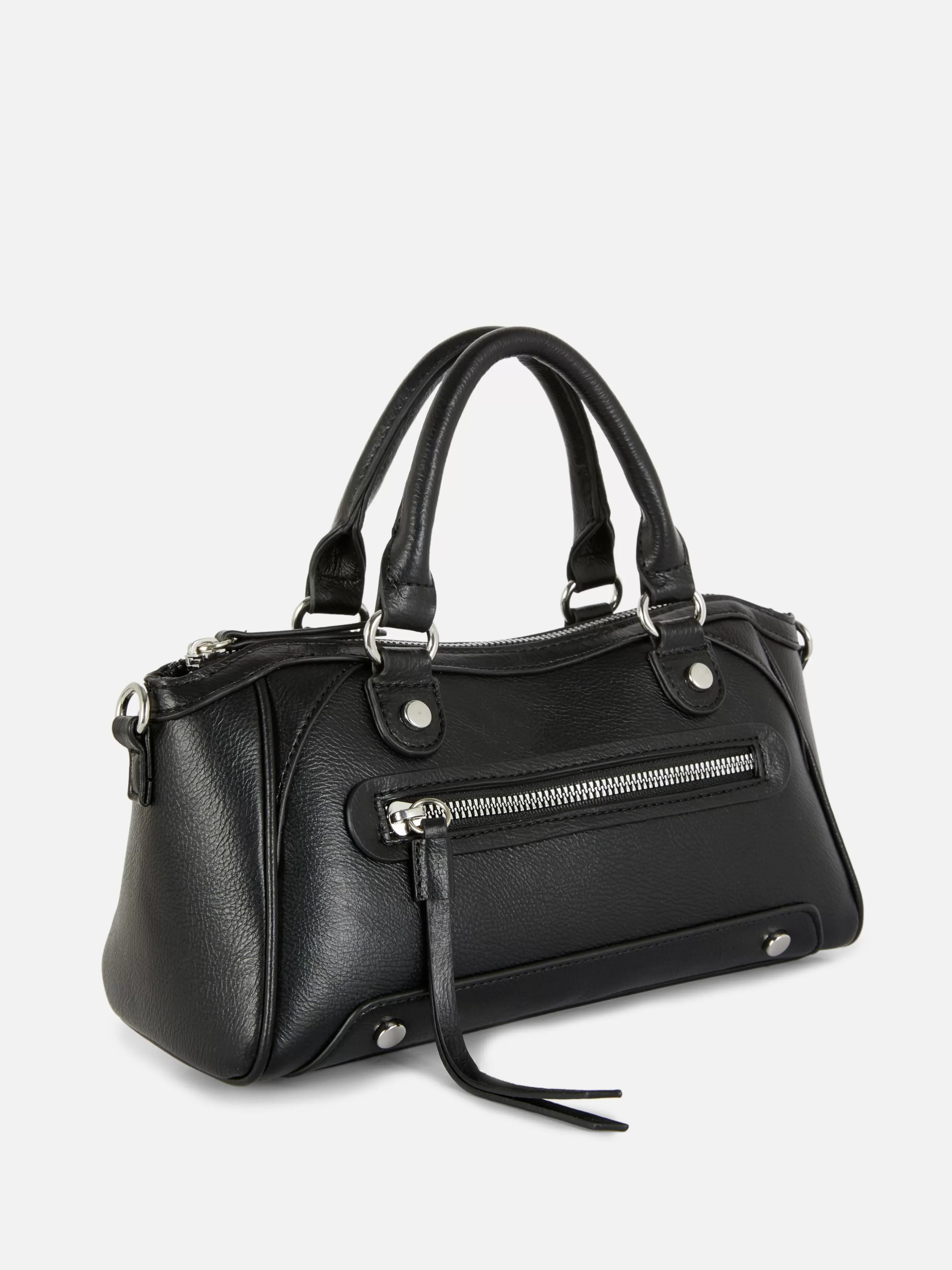 Cheap Primark Mini Sac à Main Fourre-tout En Simili Cuir Noir