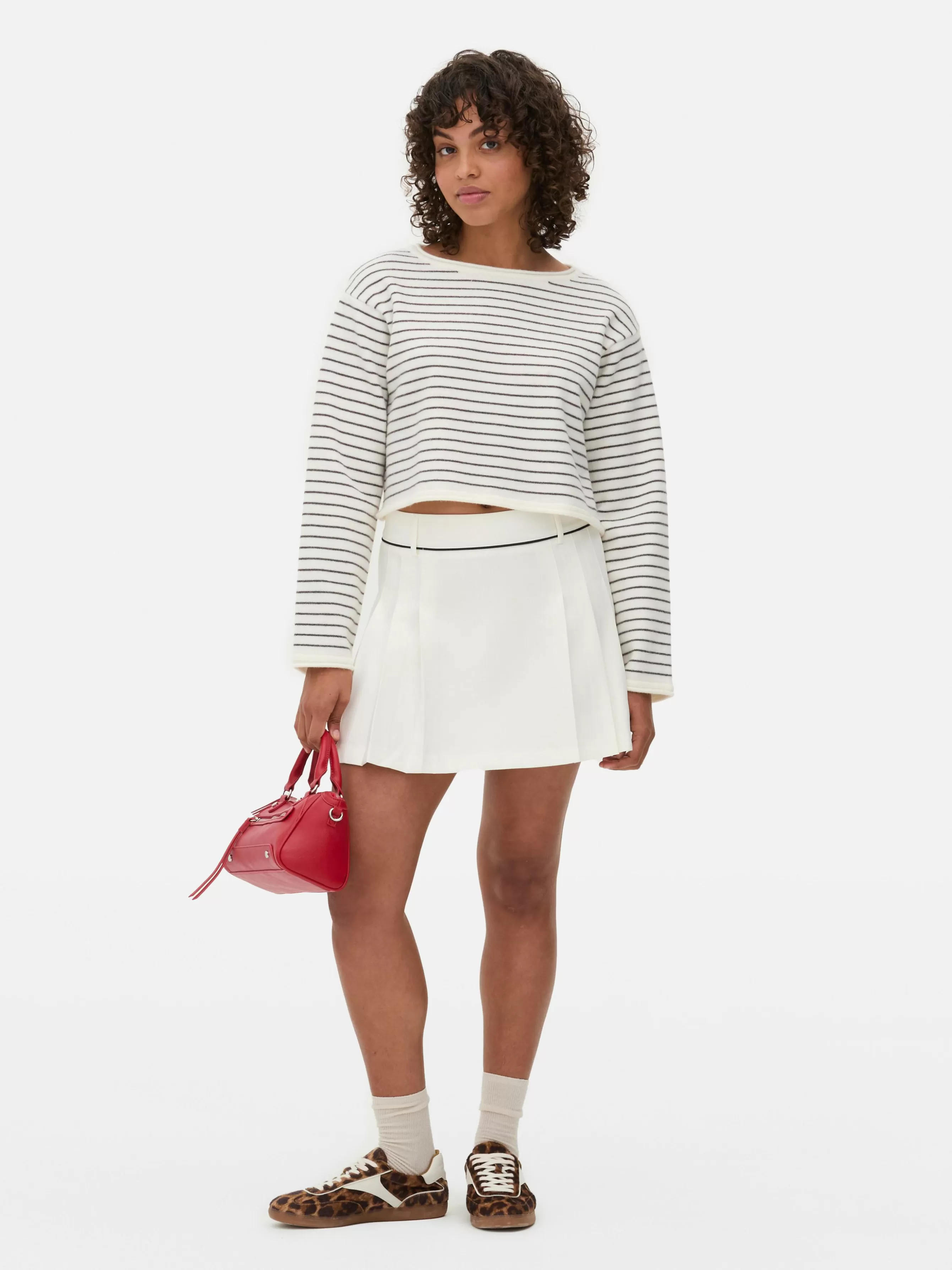 Shop Primark Mini-jupe De Tennis Plissée Blanc