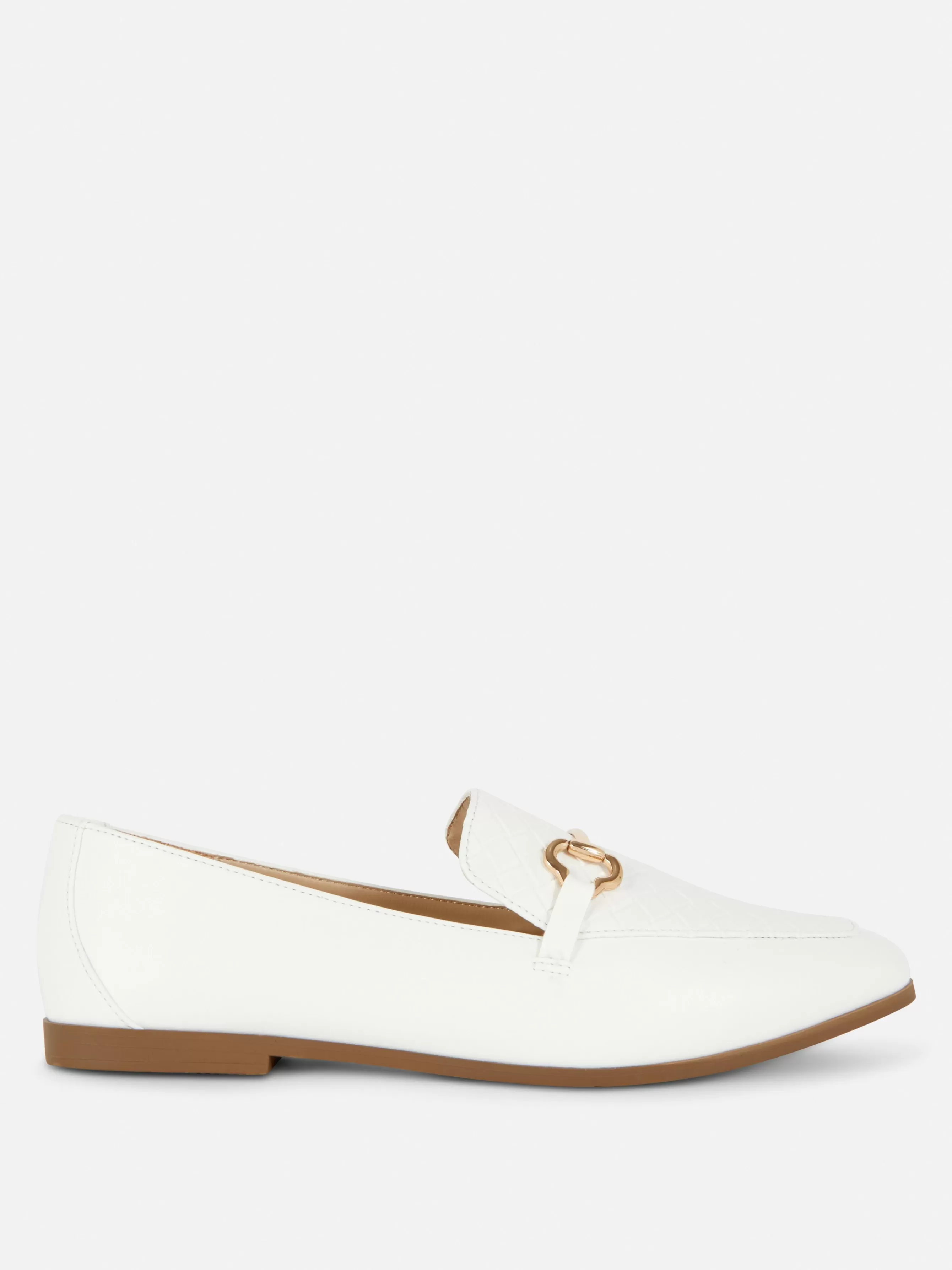 Shop Primark Mocassins En Simili Cuir à Mors Blanc