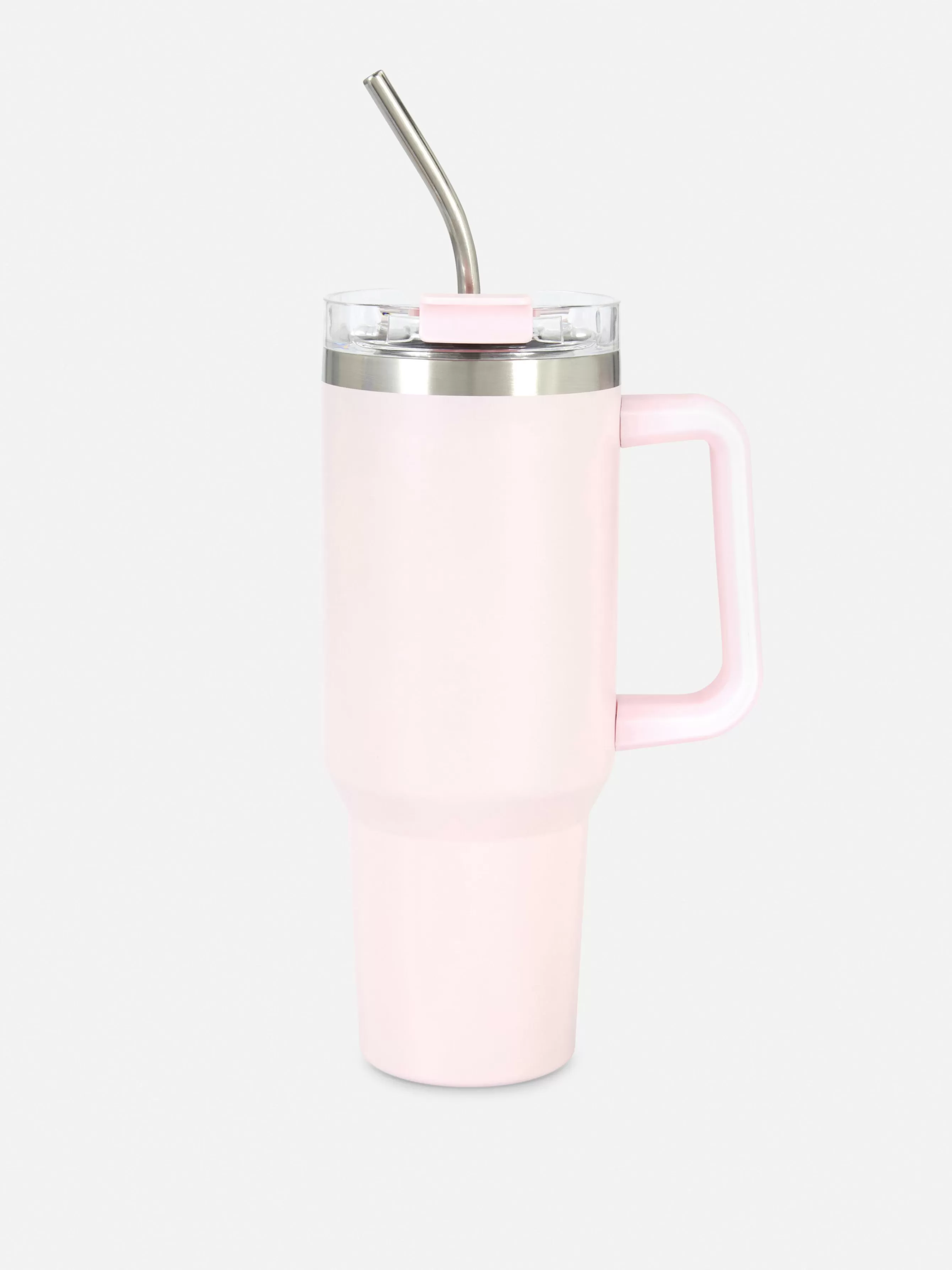 Store Primark Mug Isotherme En Acier Inoxydable Avec Paille 1,13 l Rose clair