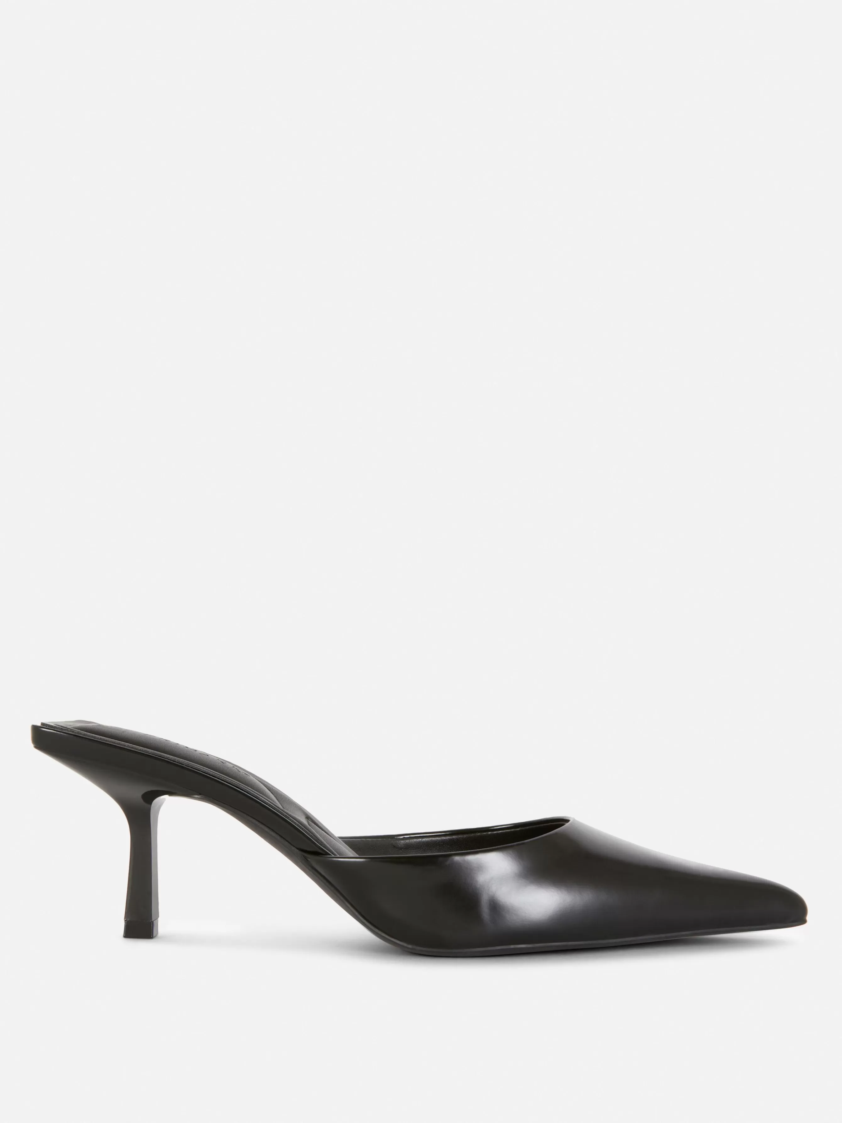 Fashion Primark Mules Pointues à Petits Talons Noir