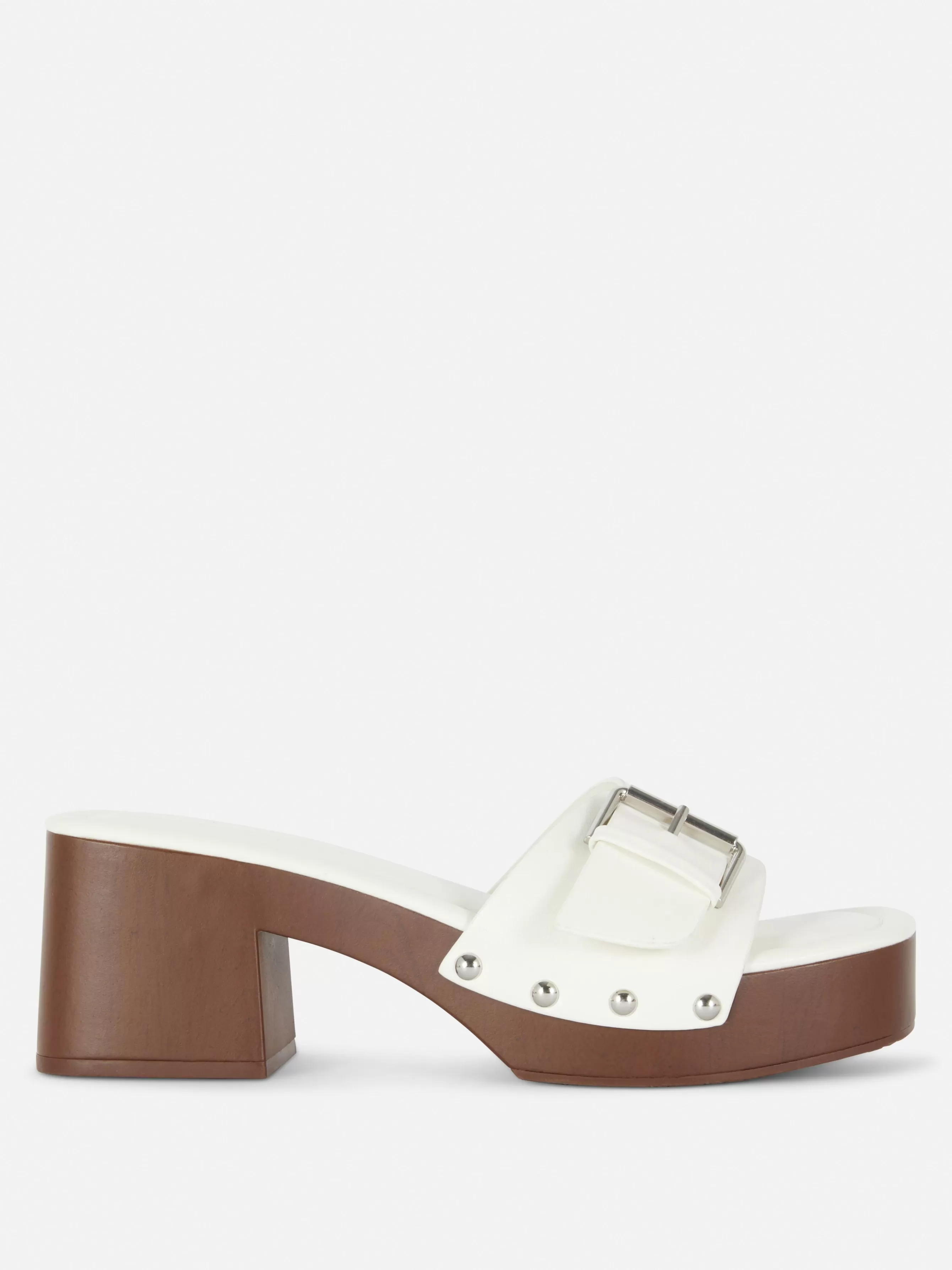 Flash Sale Primark Mules Sabots à Talons épais Rita Ora Blanc