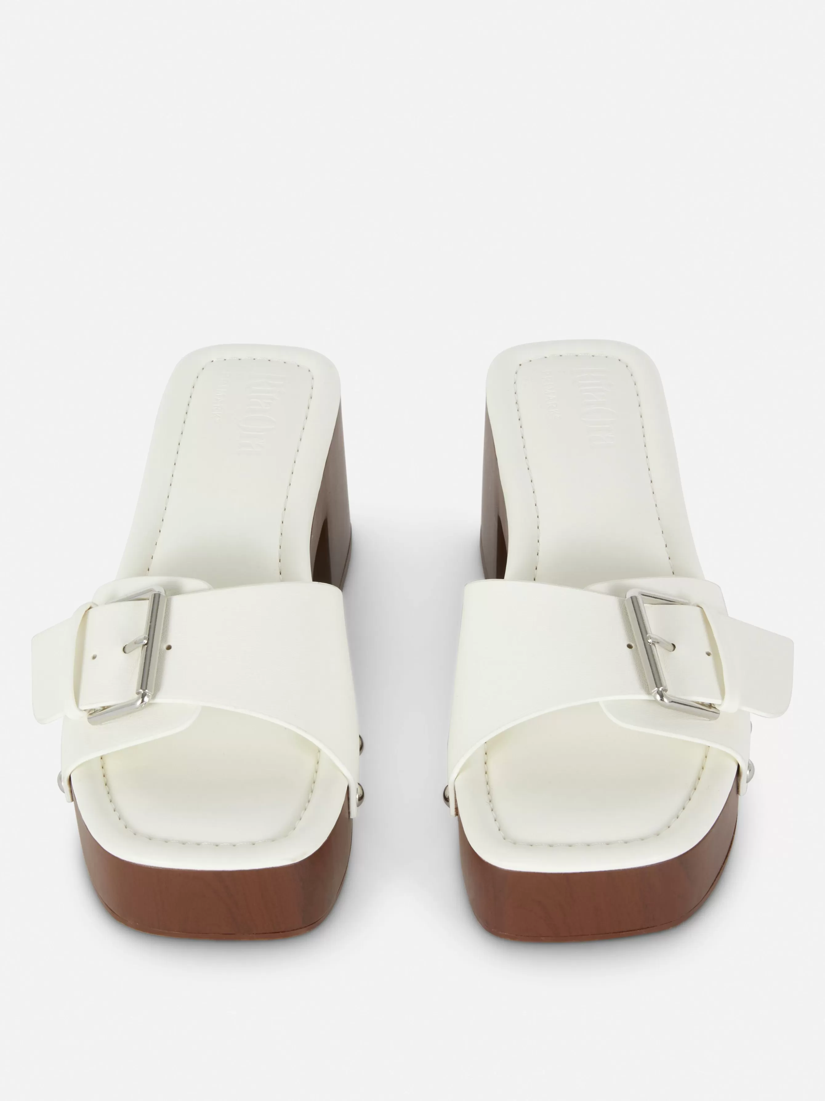 Flash Sale Primark Mules Sabots à Talons épais Rita Ora Blanc